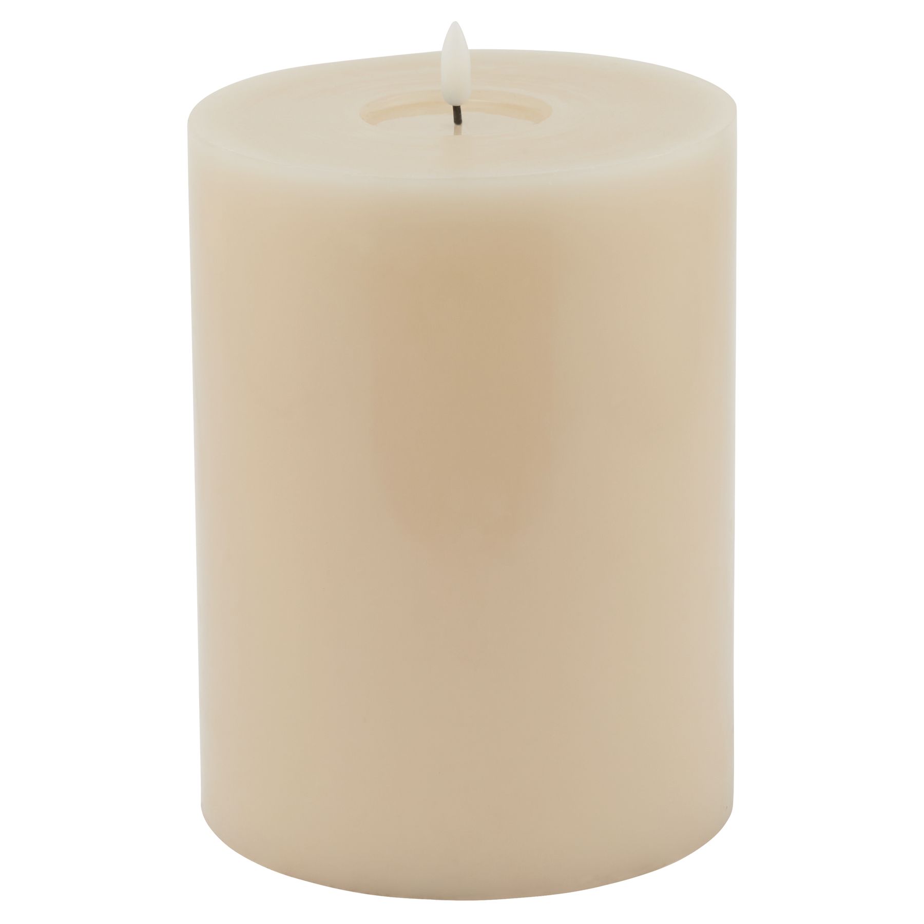 Luxe Collection Melt Effect 6x8 Taupe LED Wax Candle - Image 1