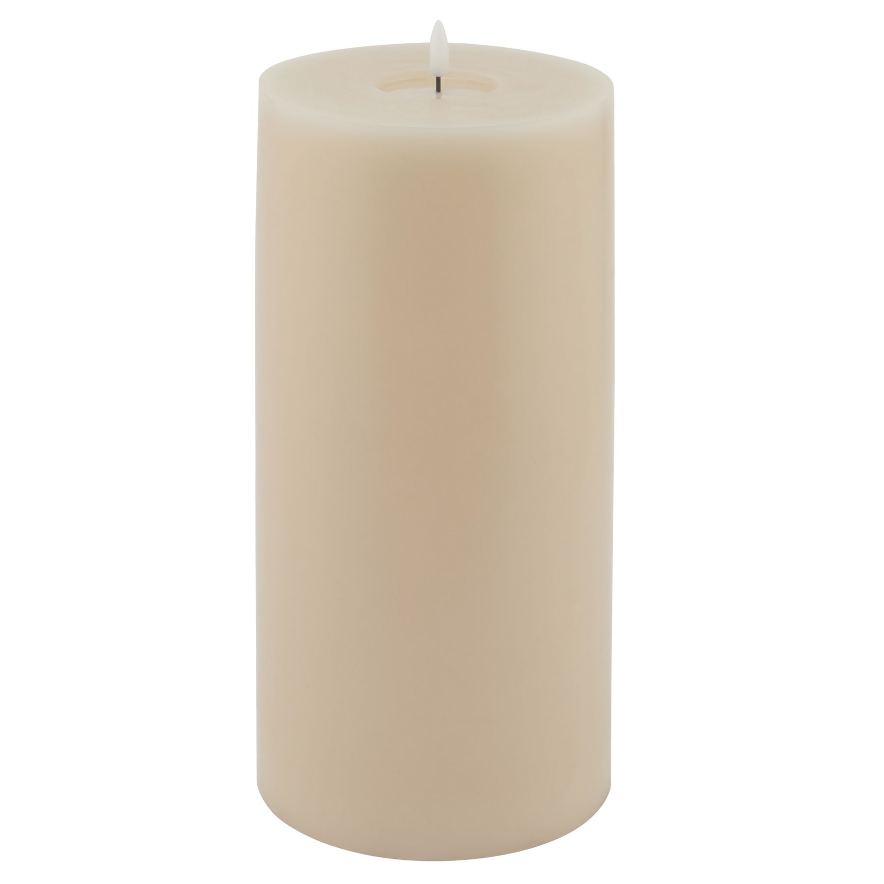 Luxe Collection Melt Effect 6x12 Taupe LED Wax Candle - Image 1