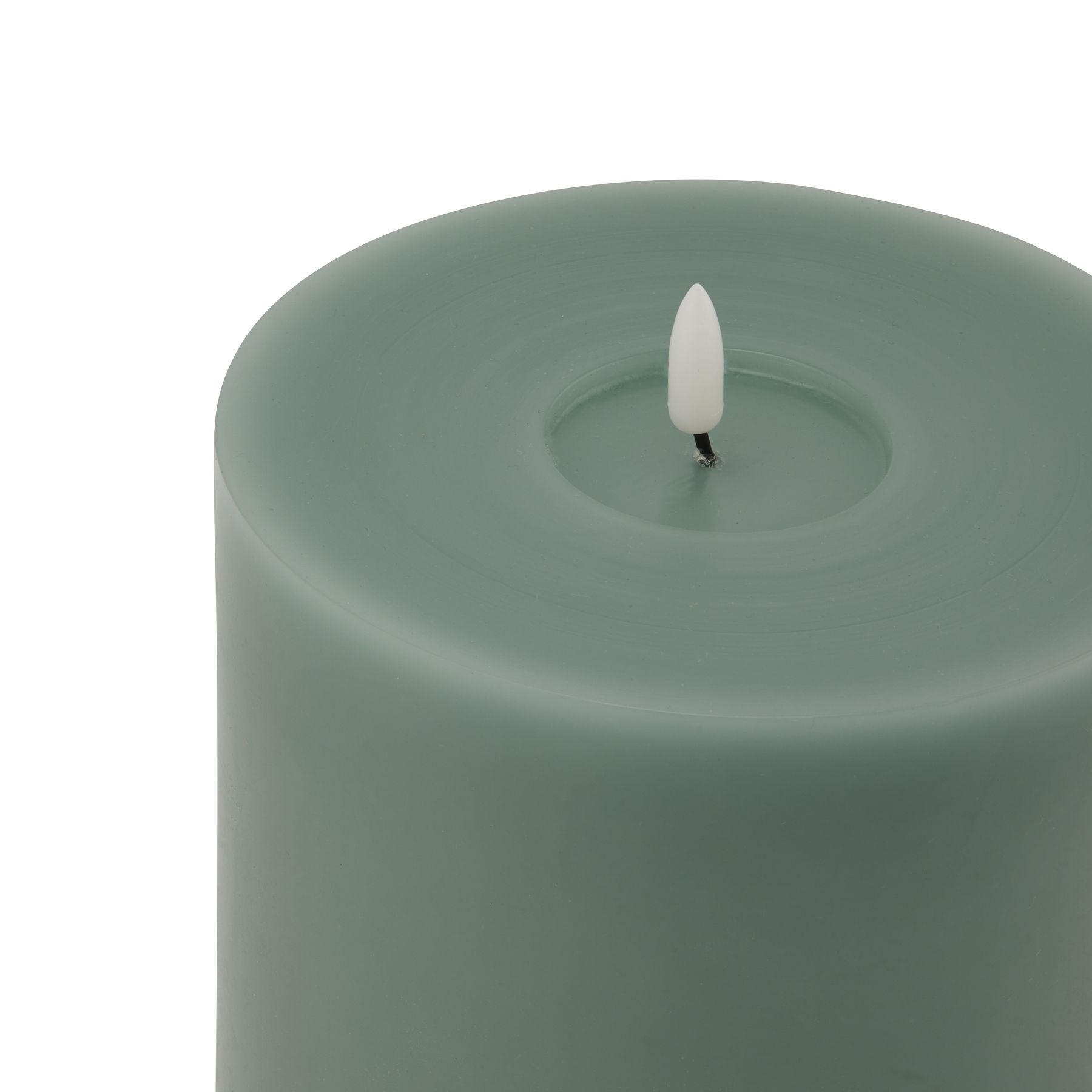 Luxe Collection Melt Effect 6x8 Sage LED Wax Candle - Image 2