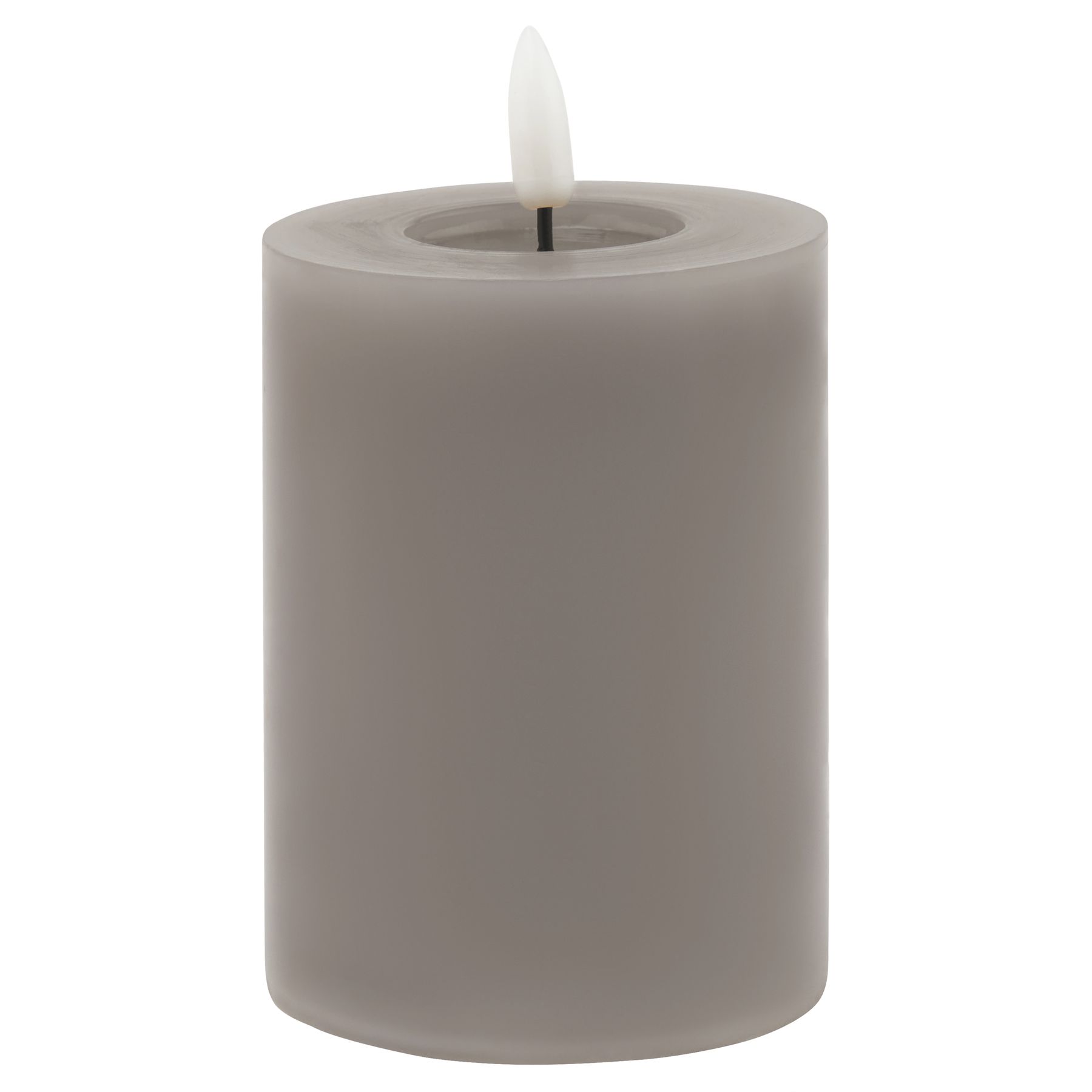 Luxe Collection Melt Effect 3x4 Grey LED Wax Candle - Image 1
