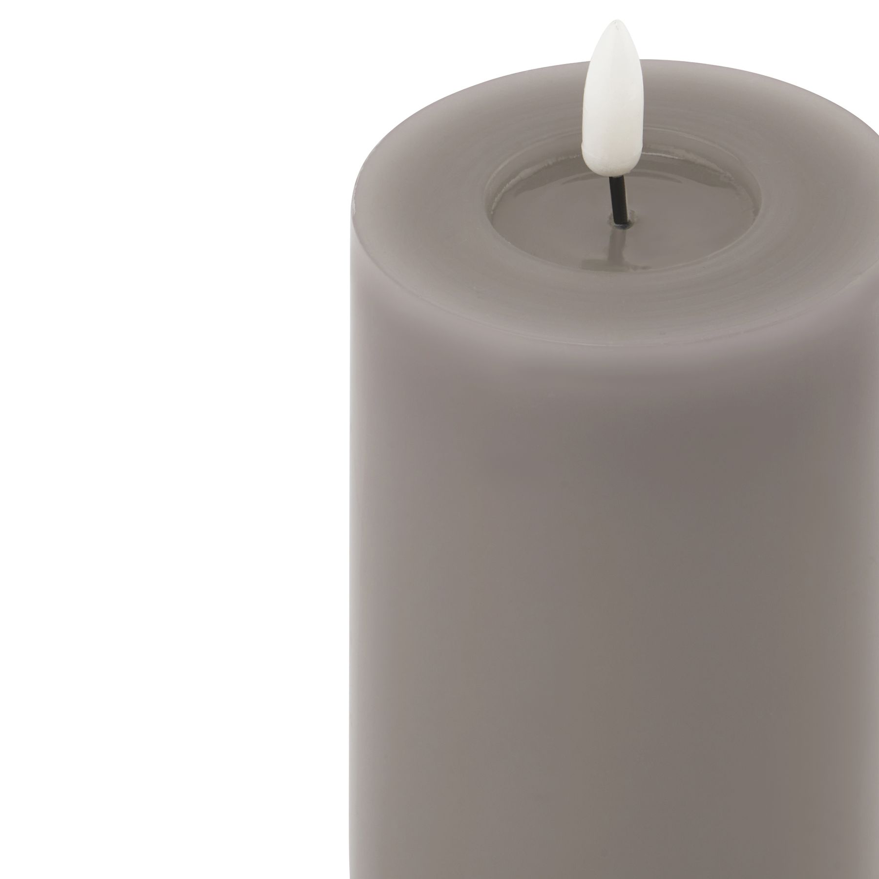 Luxe Collection Melt Effect 3x6 Grey LED Wax Candle - Image 2