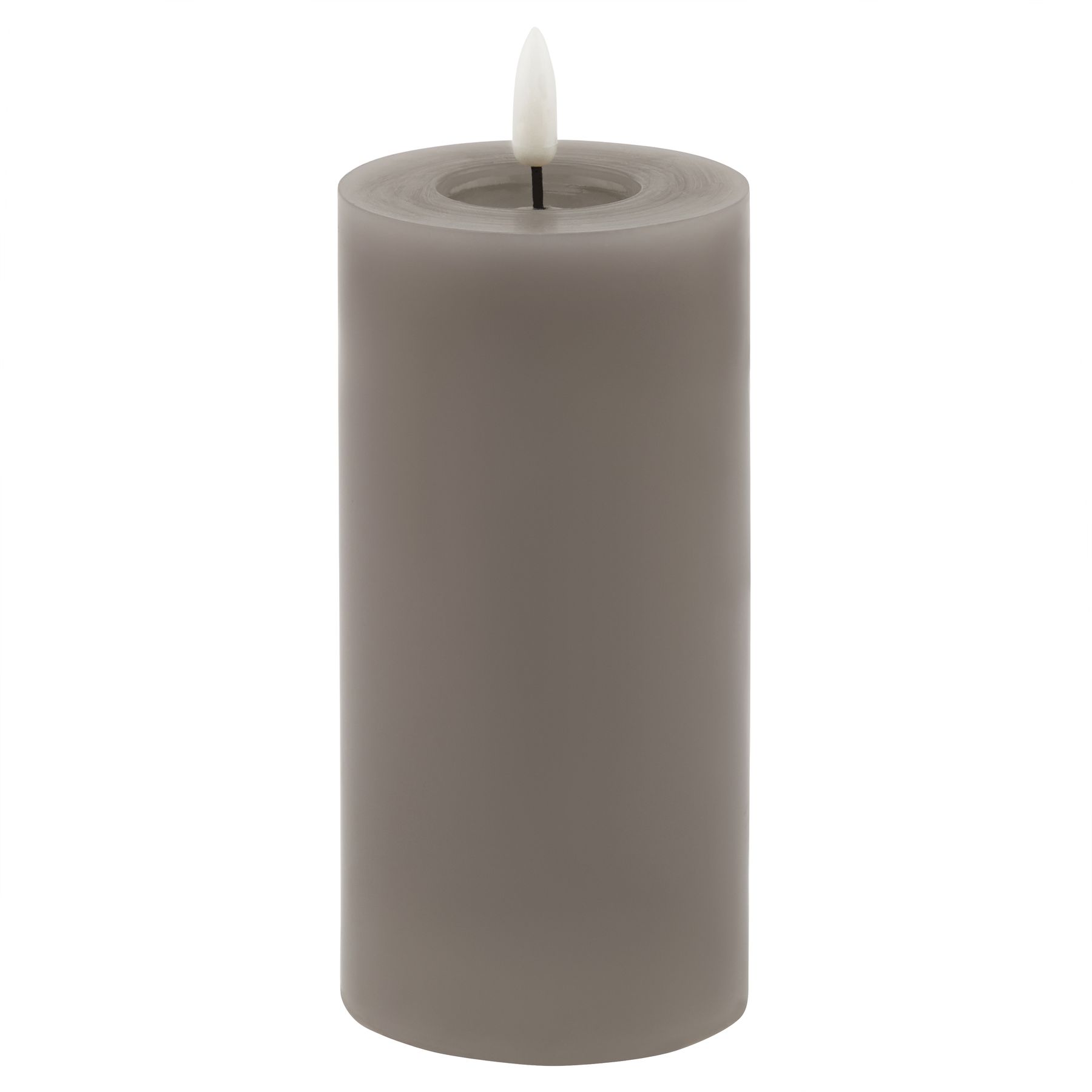 Luxe Collection Melt Effect 3x6 Grey LED Wax Candle - Image 1