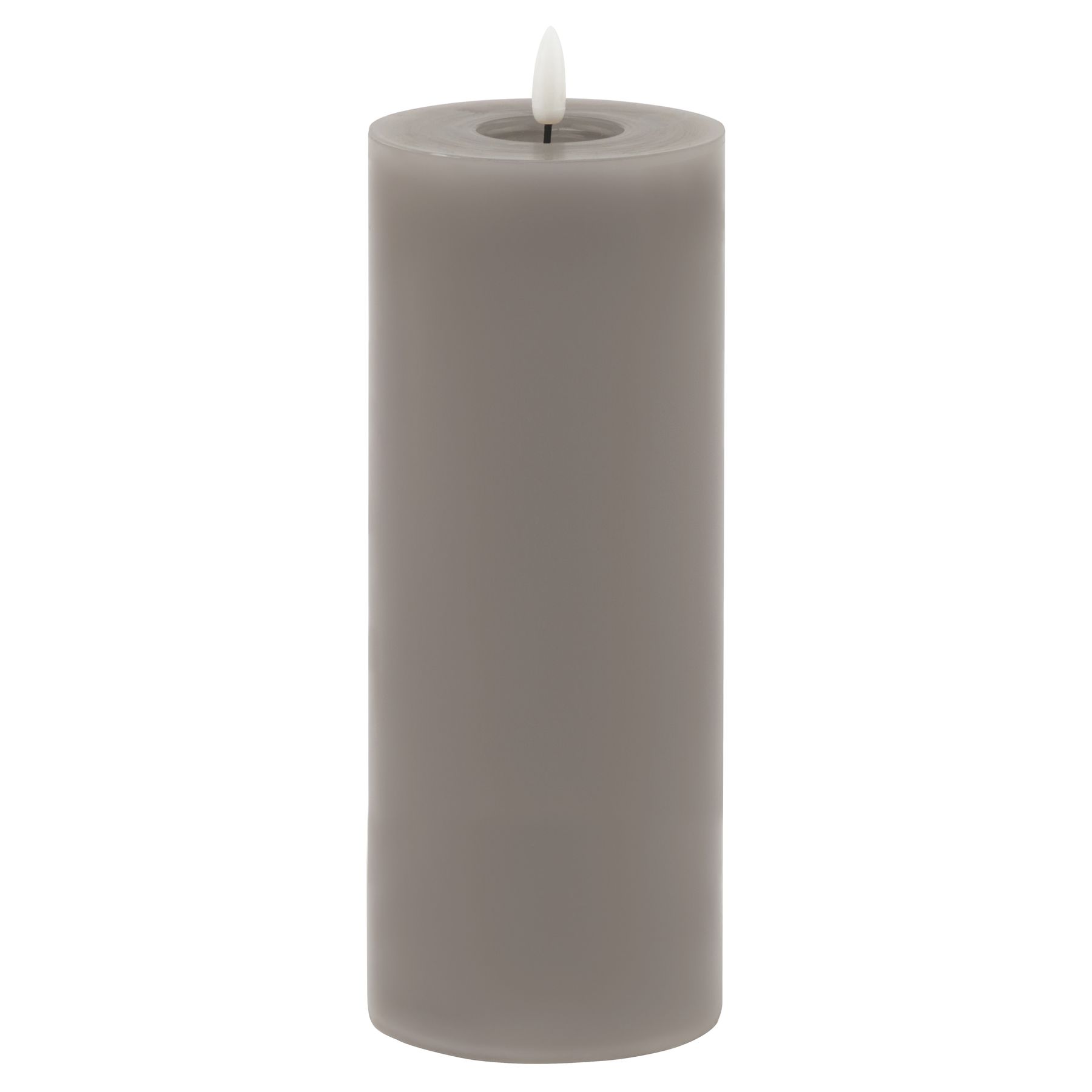 Luxe Collection Melt Effect 3.5x9 Grey LED Wax Candle - Image 1