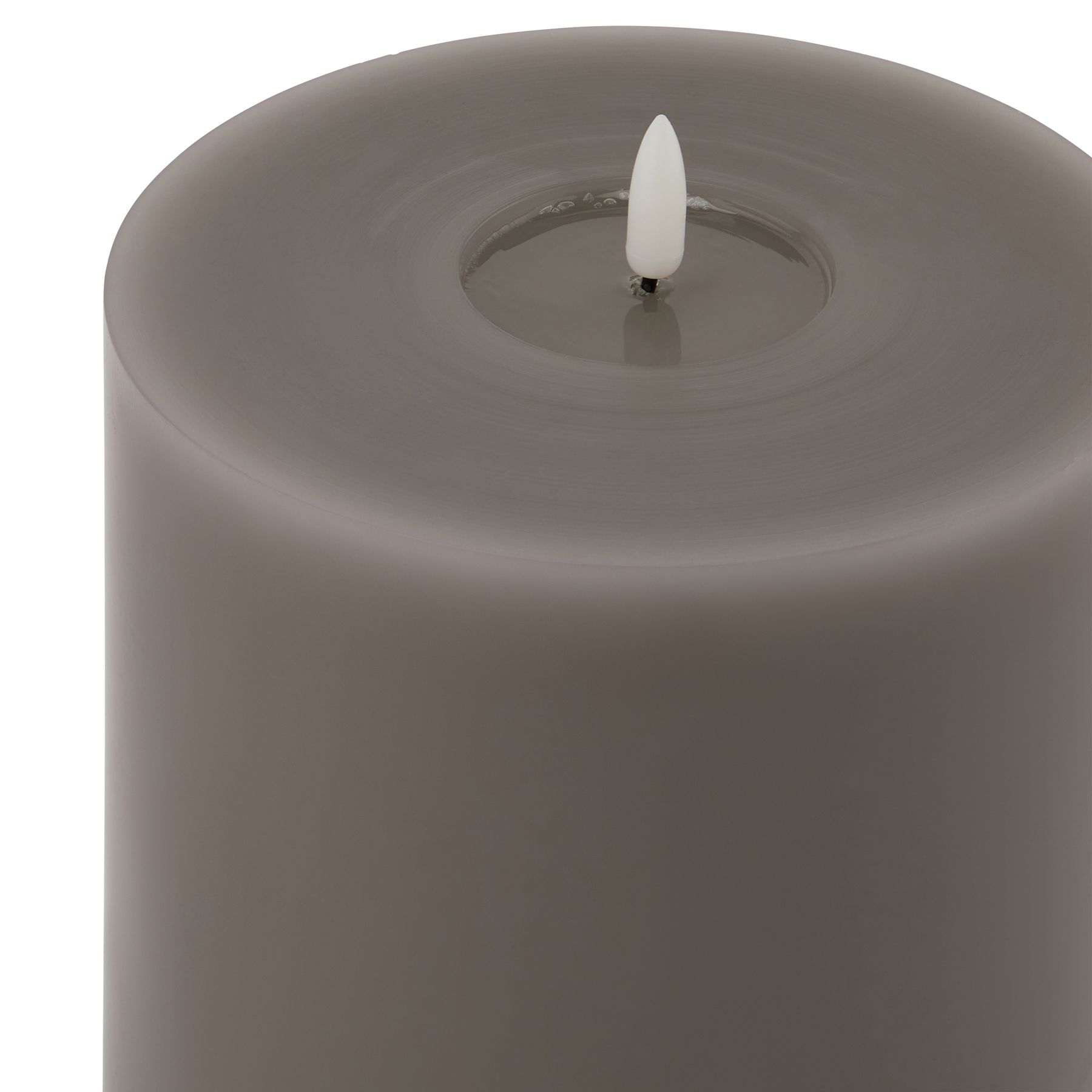 Luxe Collection Melt Effect 6x8 Grey LED Wax Candle - Image 2