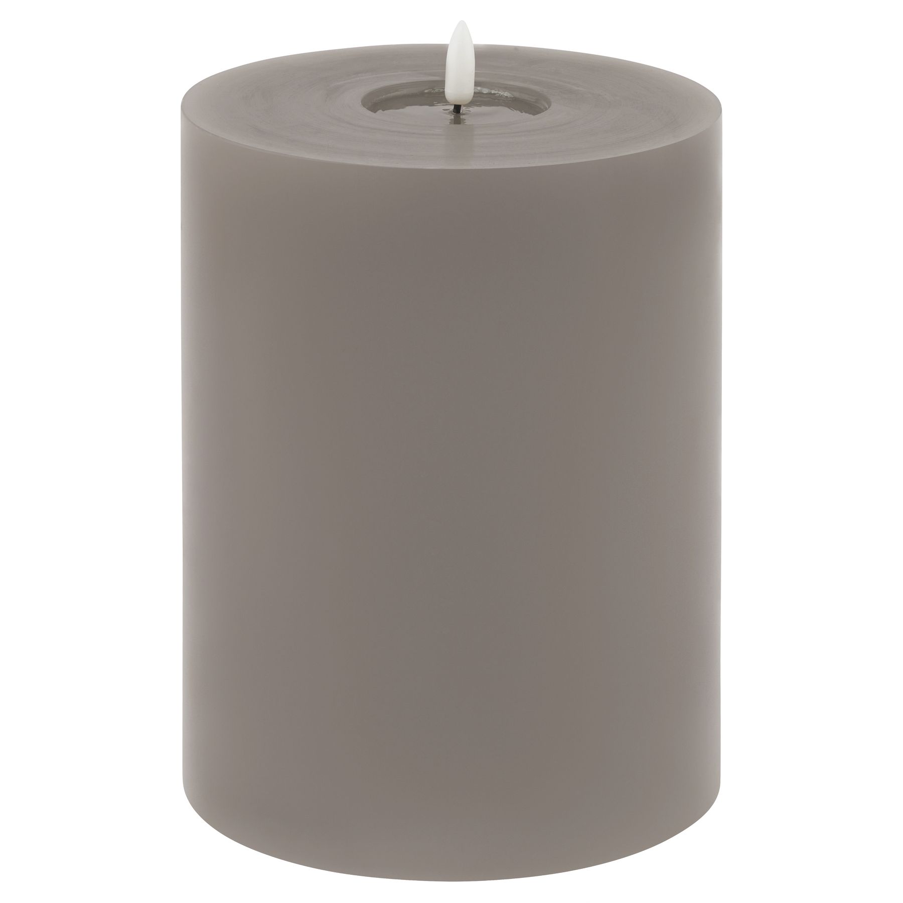 Luxe Collection Melt Effect 6x8 Grey LED Wax Candle - Image 1