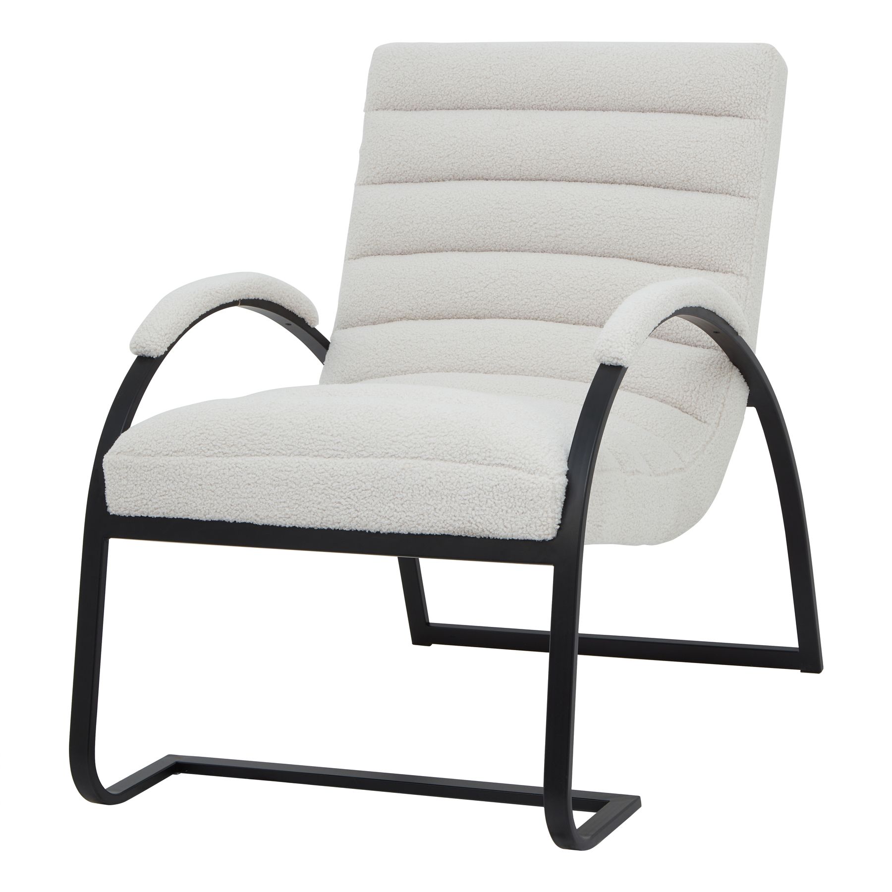 Bouclé Ribbed Ark Chair - Image 1