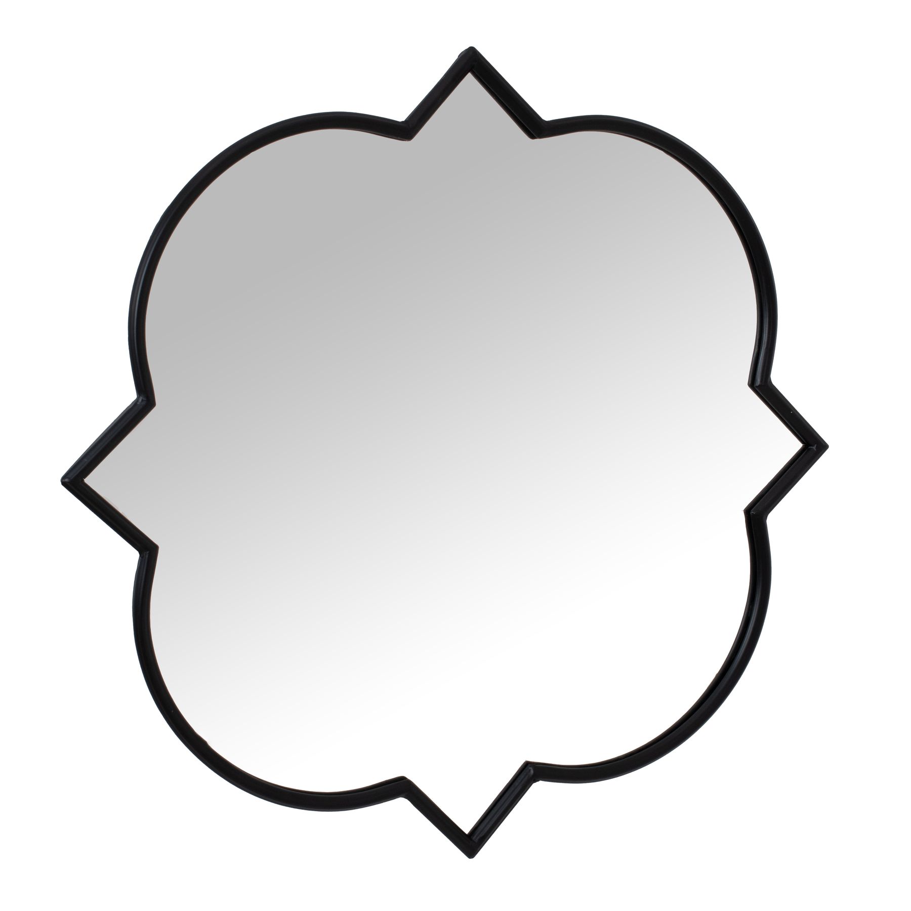 Matt Black Quaterfoil Mirror Wholesale by Hill Interiors