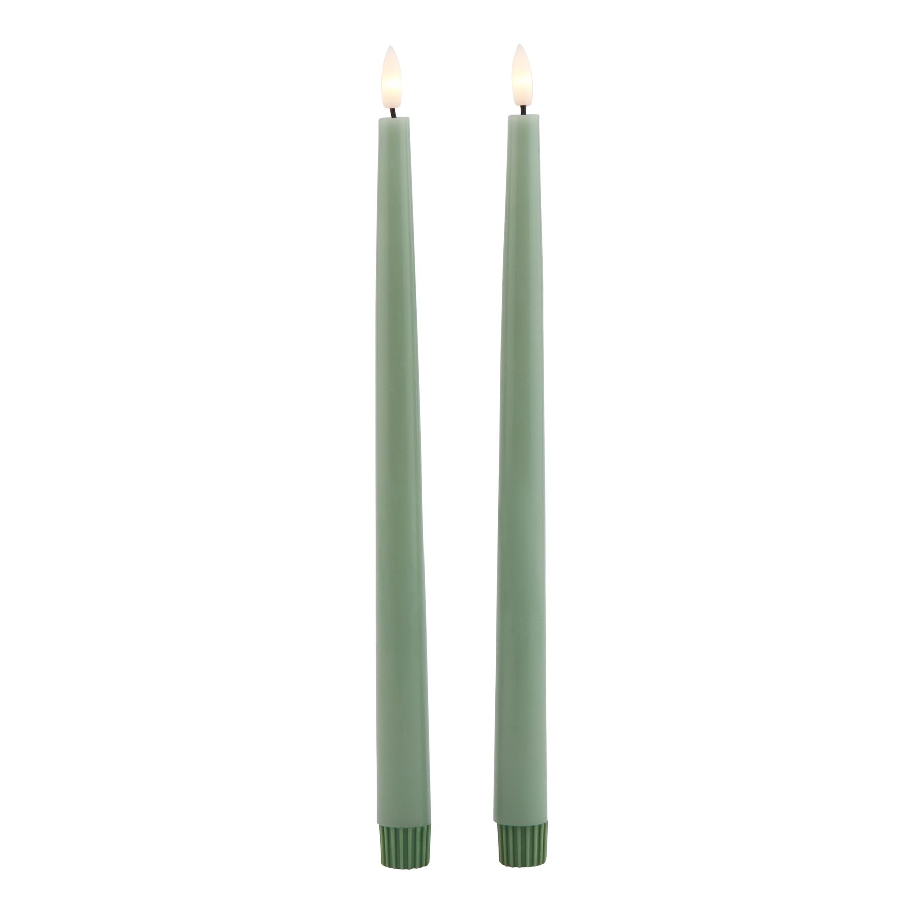 Luxe Collection S/2 Sage LED Wax Dinner Candles - Image 2