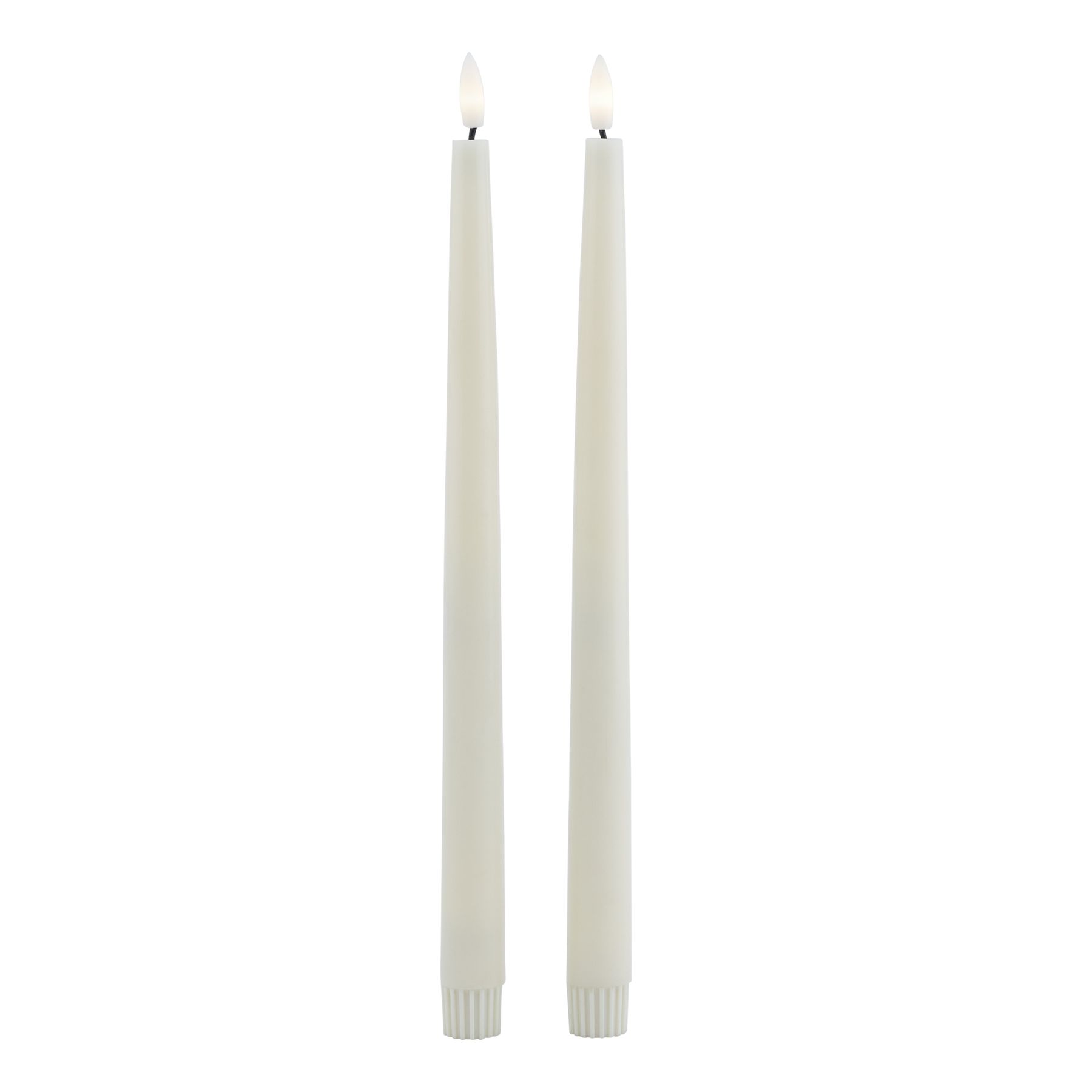Luxe Collection S/2 Taupe LED Wax Dinner Candles - Image 3