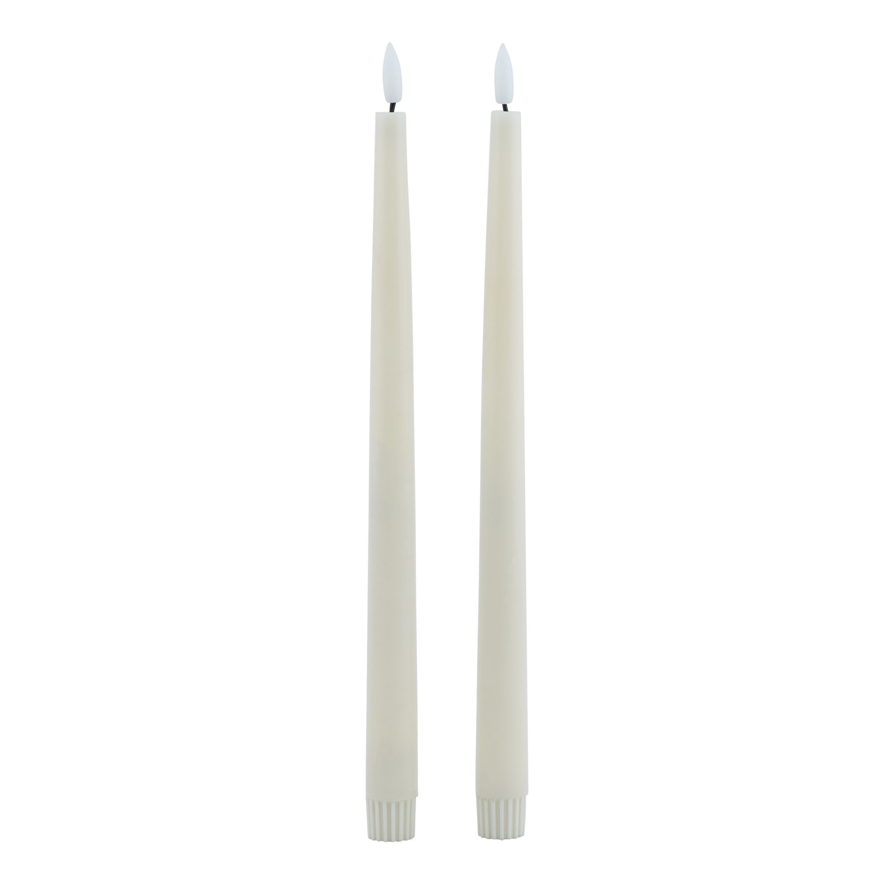Luxe Collection S/2 Taupe LED Wax Dinner Candles - Image 1