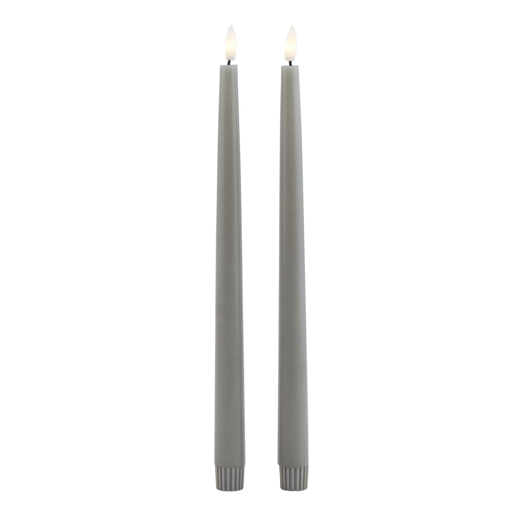 Luxe Collection S/2 Grey LED Wax Dinner Candles - Image 2
