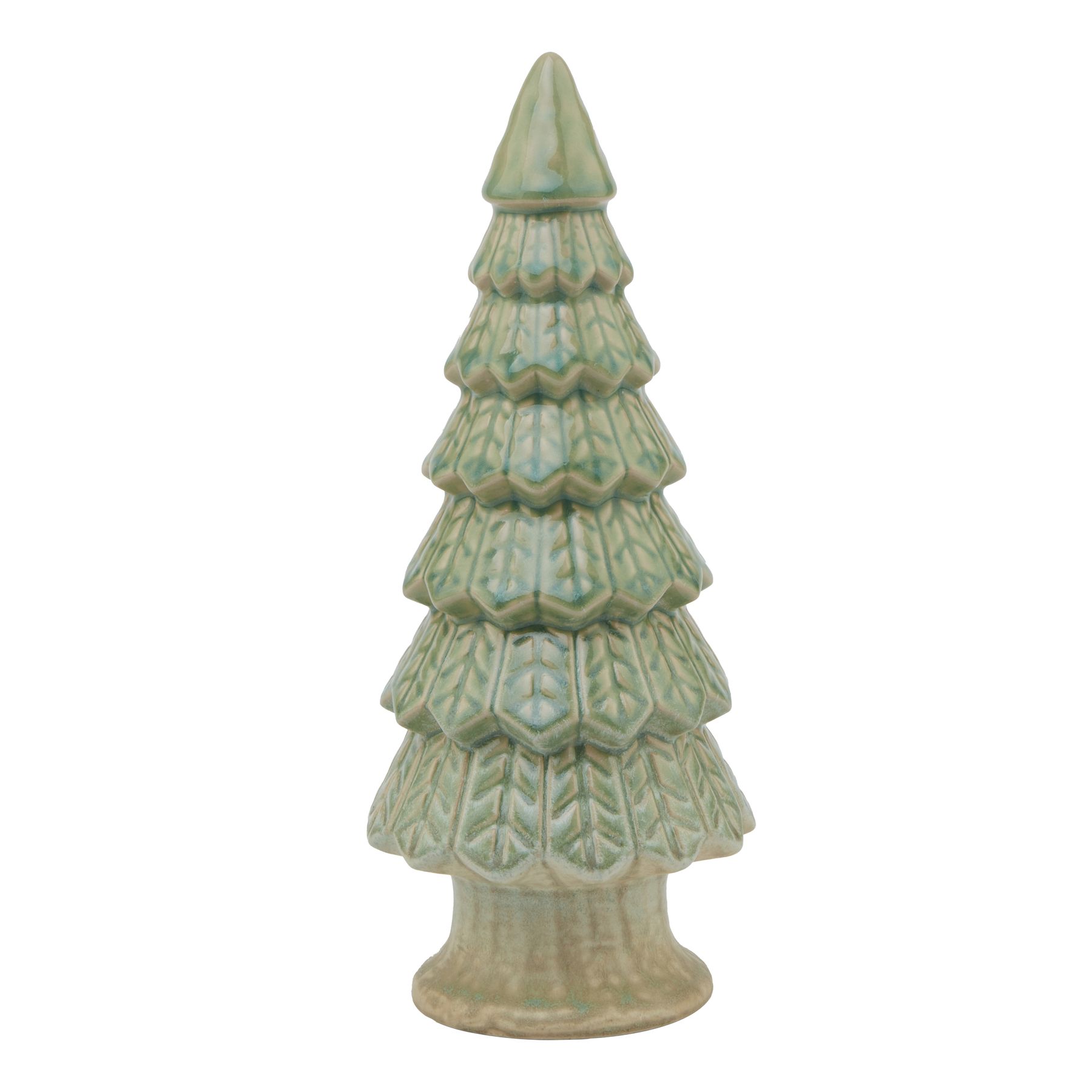 Light Green Ceramic Fir Tree With Base - Image 1
