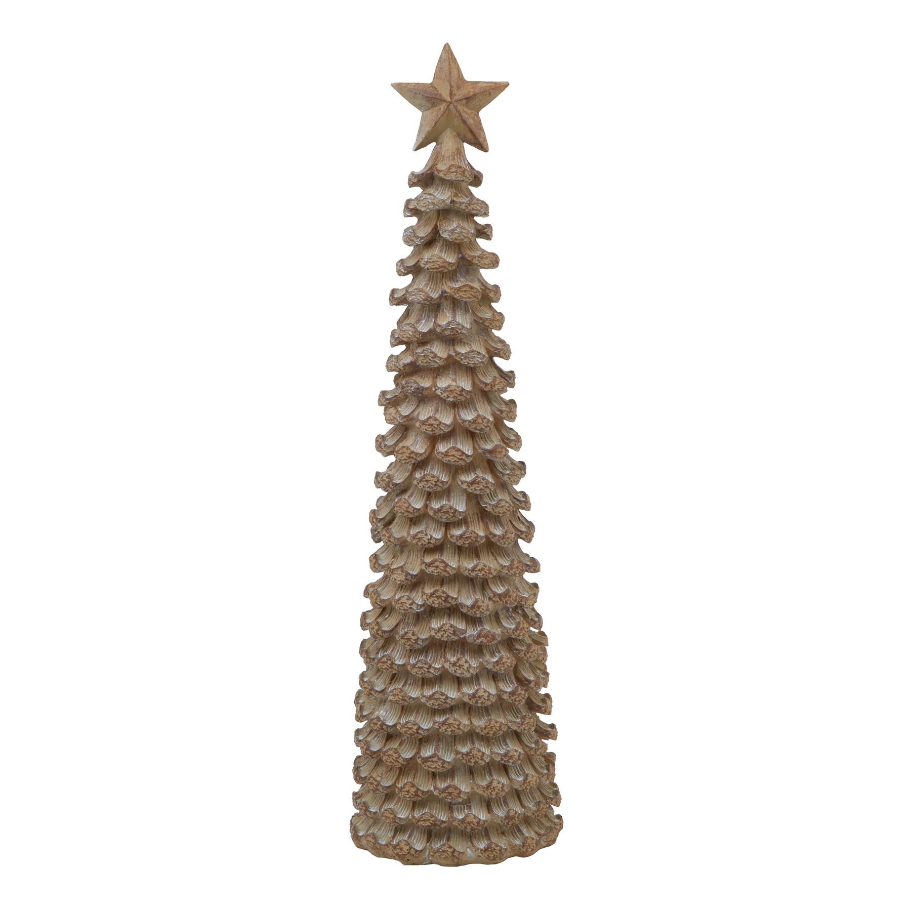 Large Beige Cedar Tree With Star - Image 1