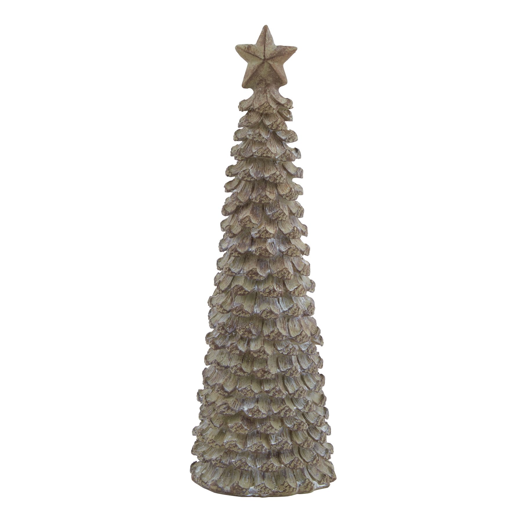 Medium Beige Cedar Tree With Star - Image 1