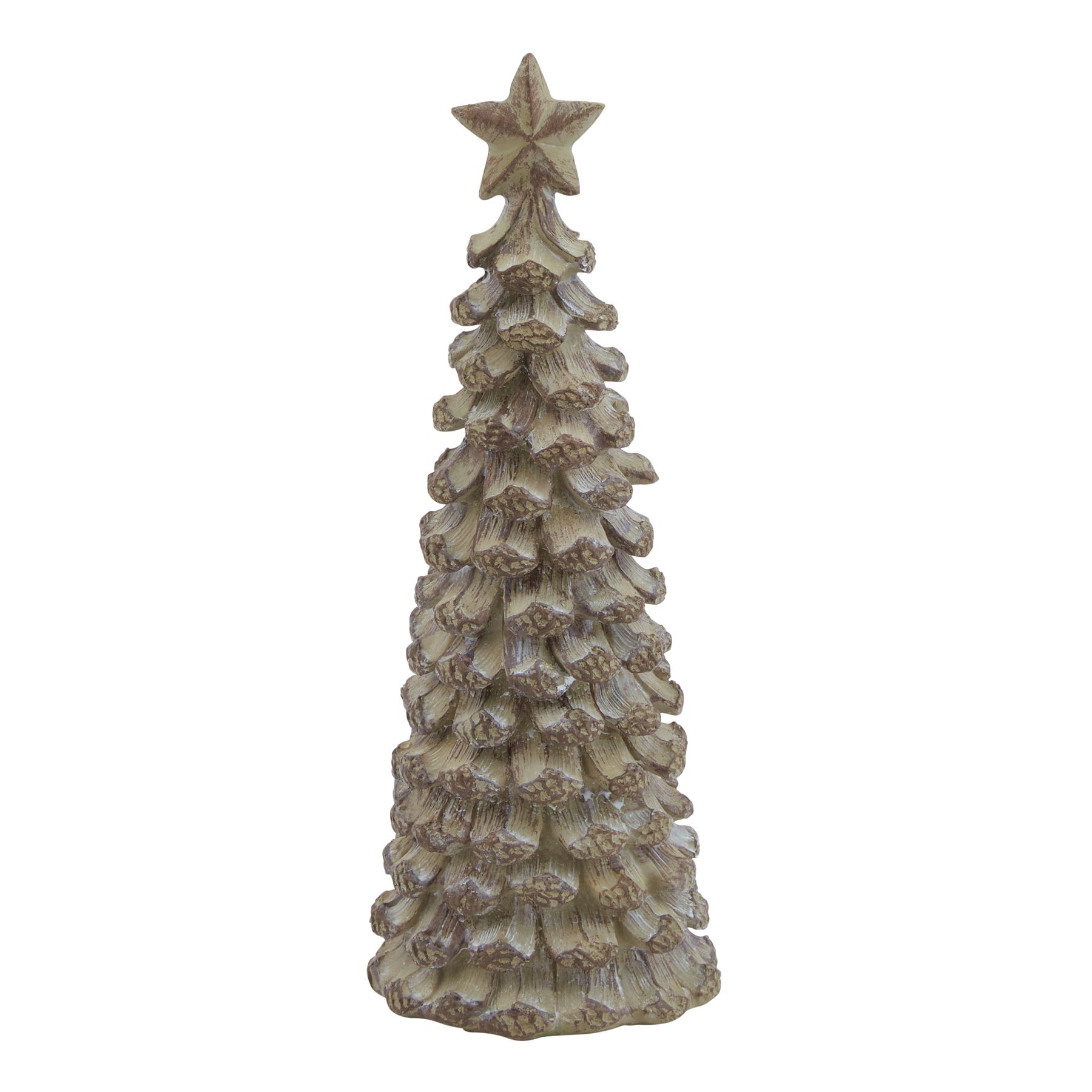 Small Beige Cedar Tree With Star - Image 1