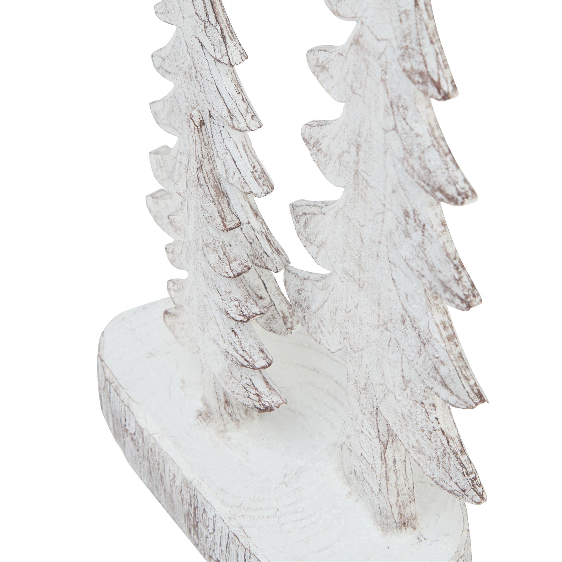 Small Three Snowy Pine Tree Sculpture - Image 2
