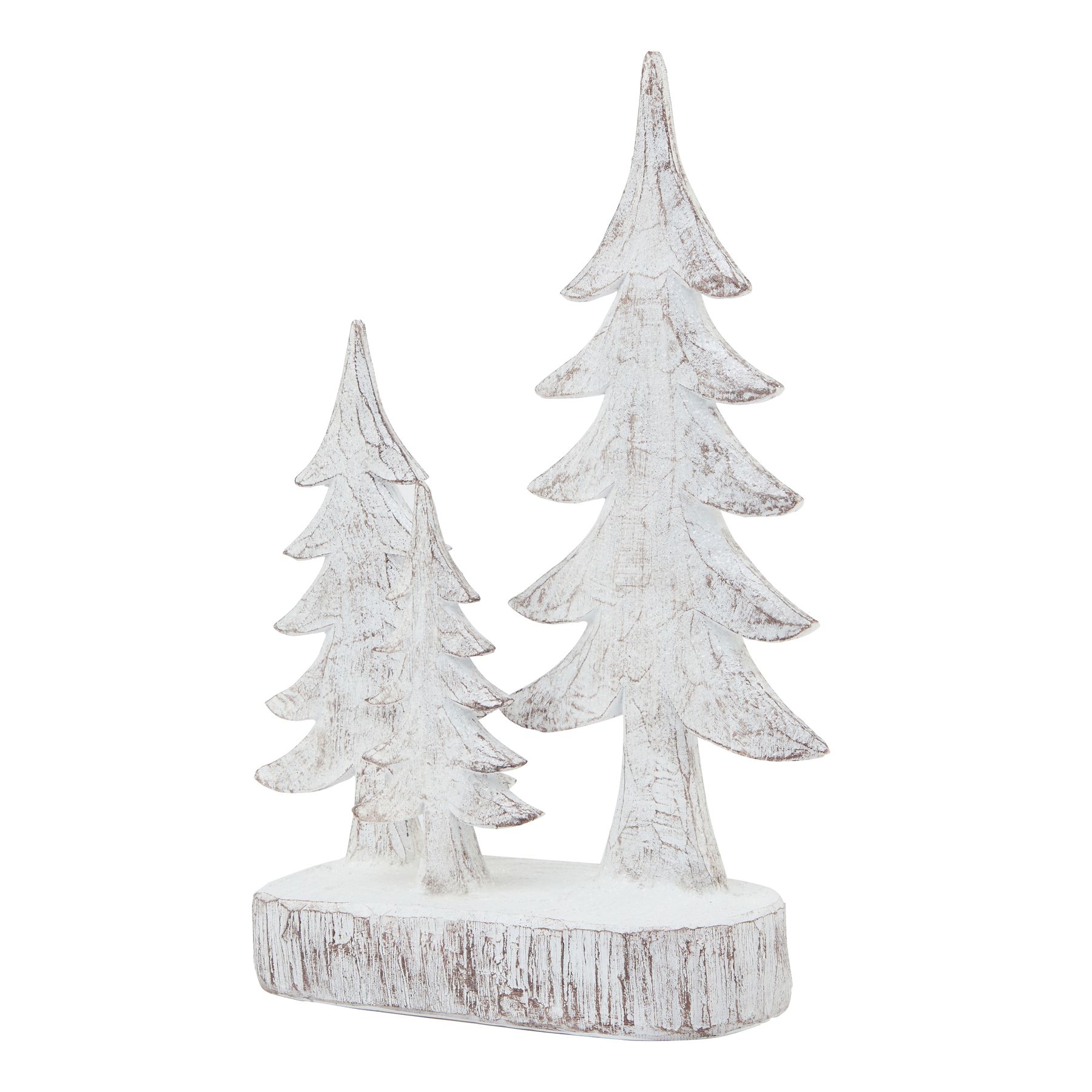 Small Three Snowy Pine Tree Sculpture - Image 1