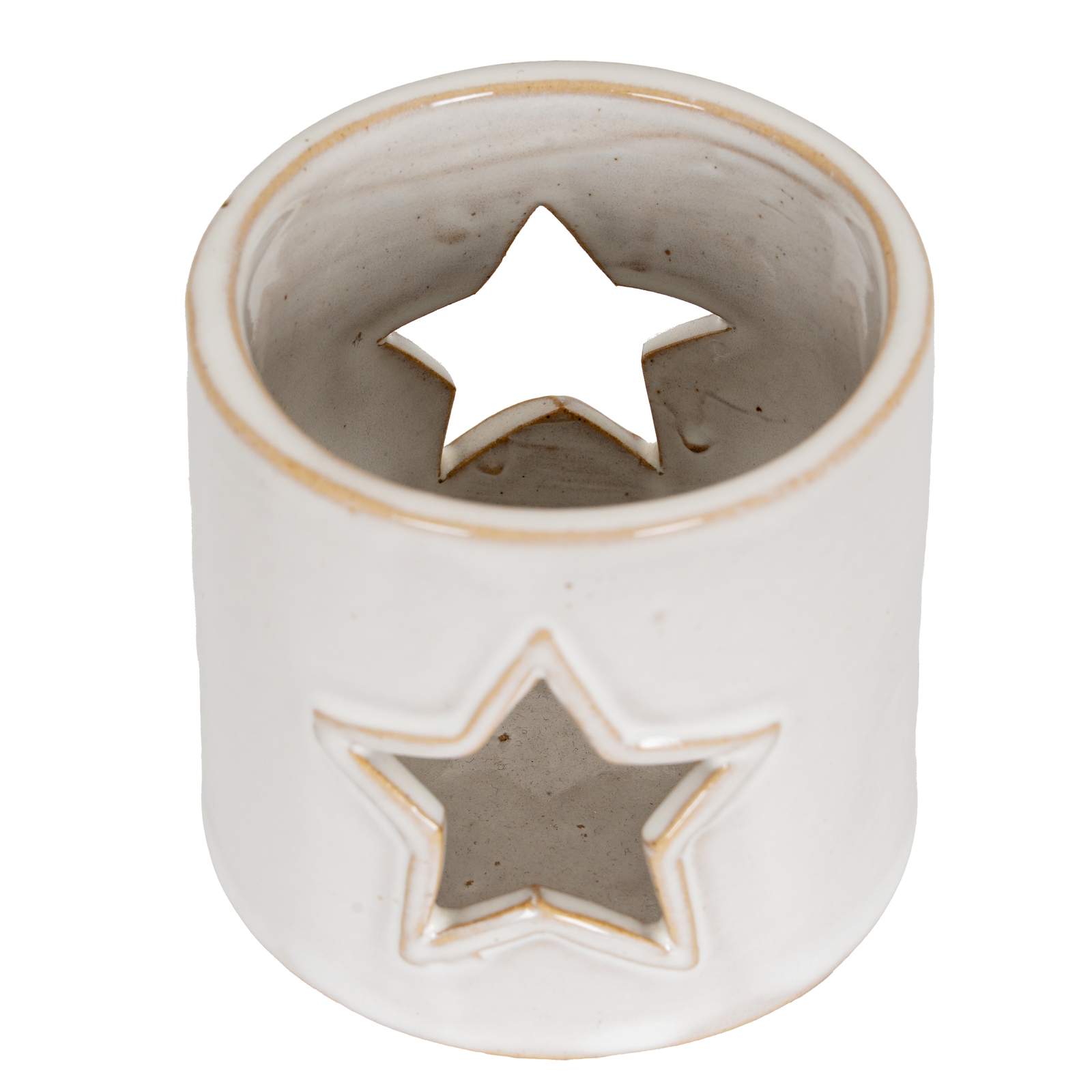 White Ceramic Star Cut-Out Tealight Holder - Image 2