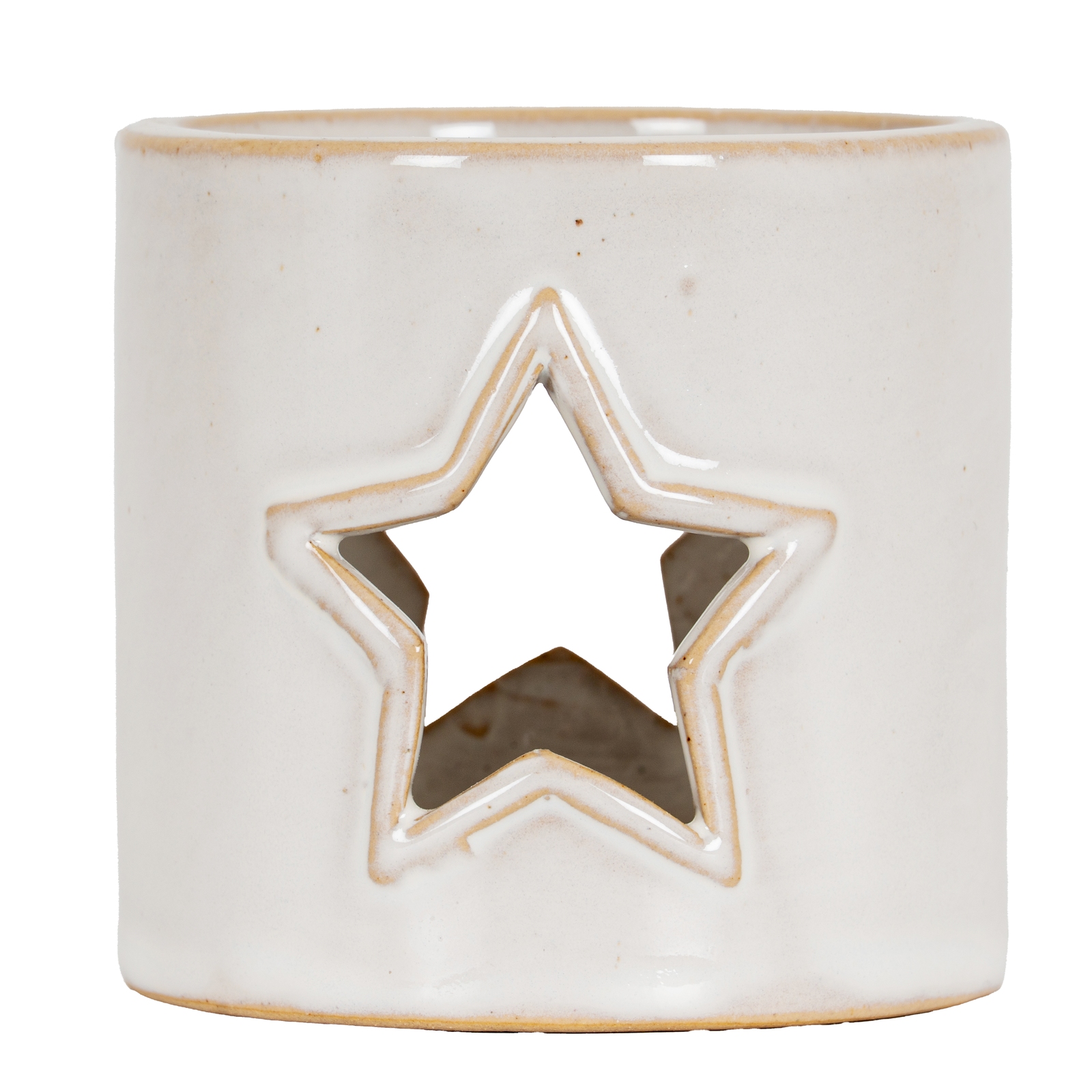 White Ceramic Star Cut-Out Tealight Holder - Image 3