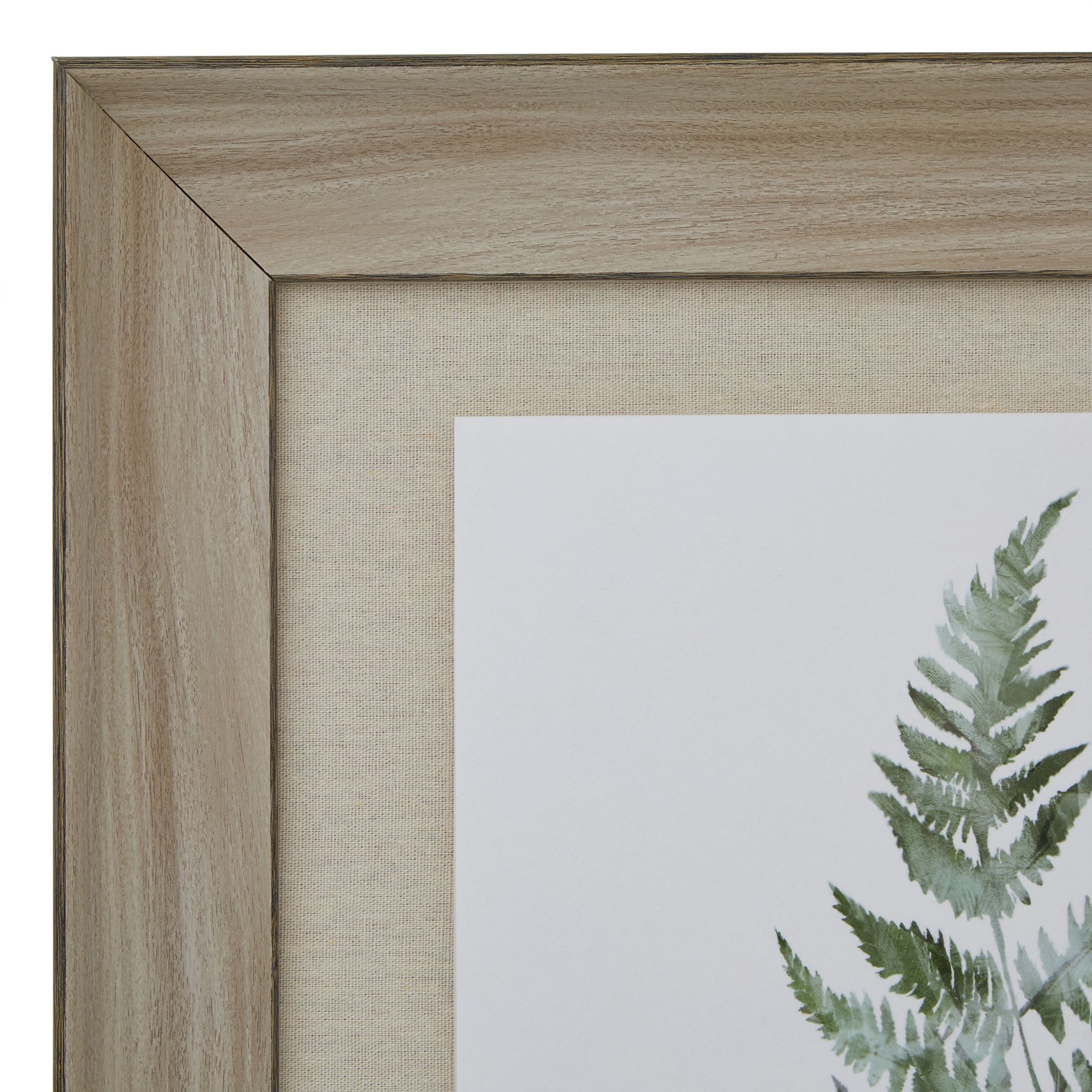 Watercolour Bracken Fern In Washed Wood Frame - Image 2