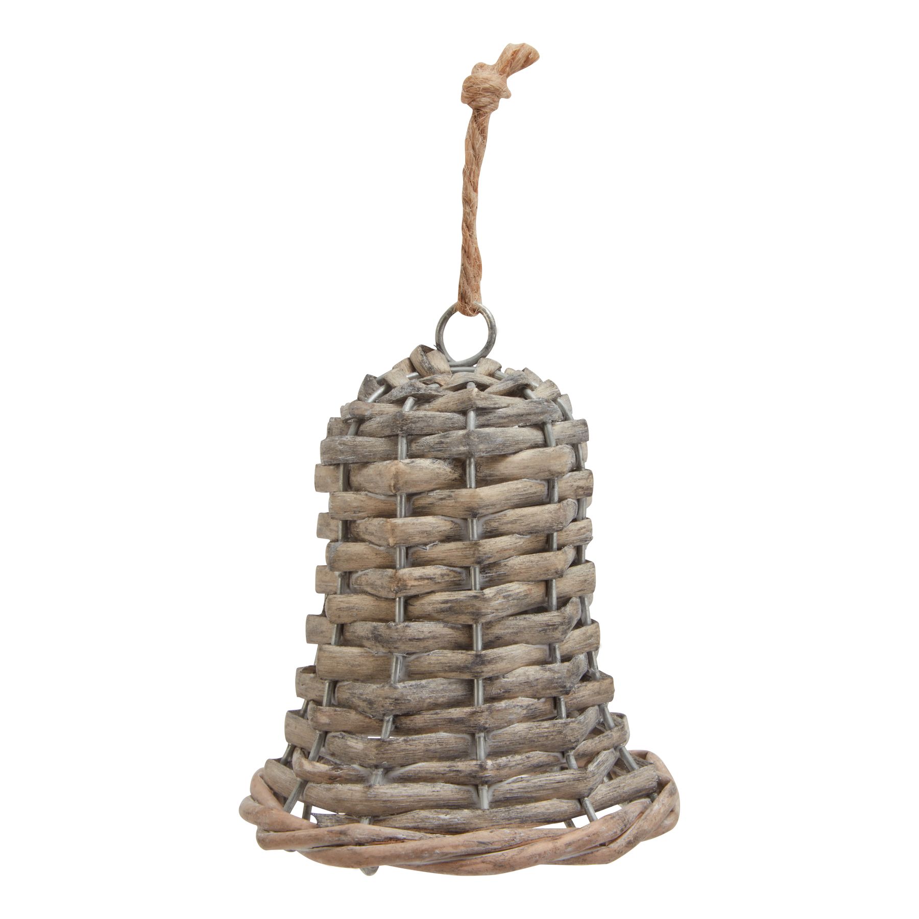 The Noel Collection Small Wicker Bell Decoration - Image 1