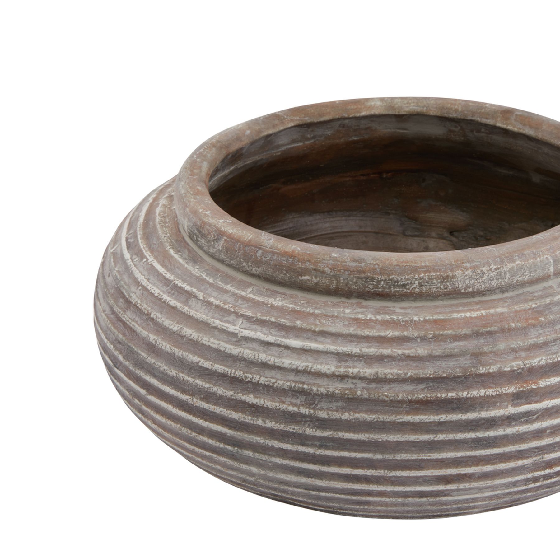 Siena Brown Round Ribbed Planter - Image 2