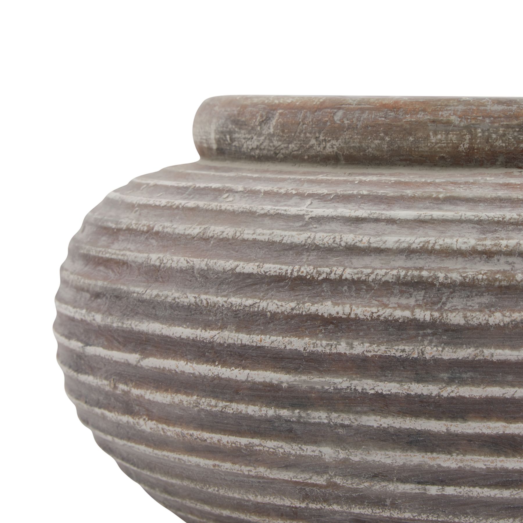 Siena Brown Round Ribbed Planter - Image 3