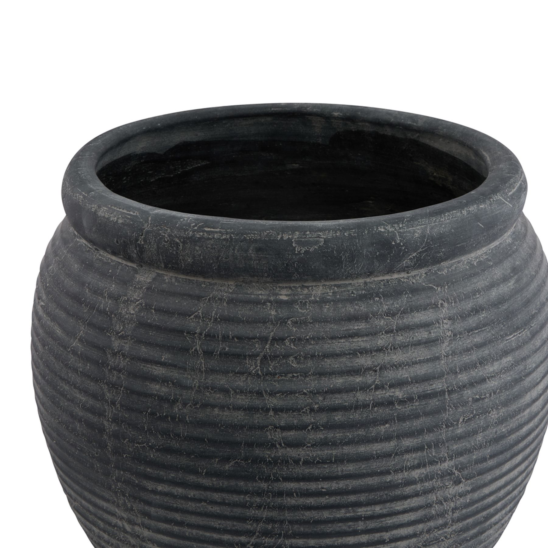 Amalfi Grey  Rimmed Large Plant Pot - Image 2