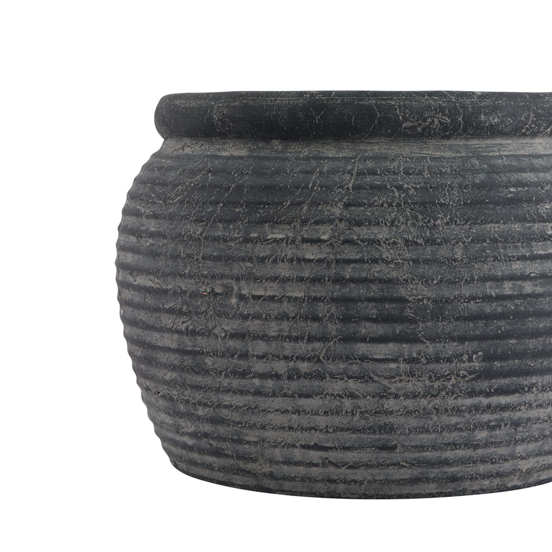 Amalfi Grey  Rimmed Plant Pot - Image 3