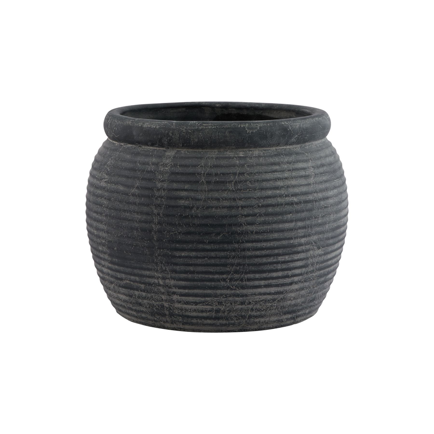 Amalfi Grey  Rimmed Plant Pot - Image 1