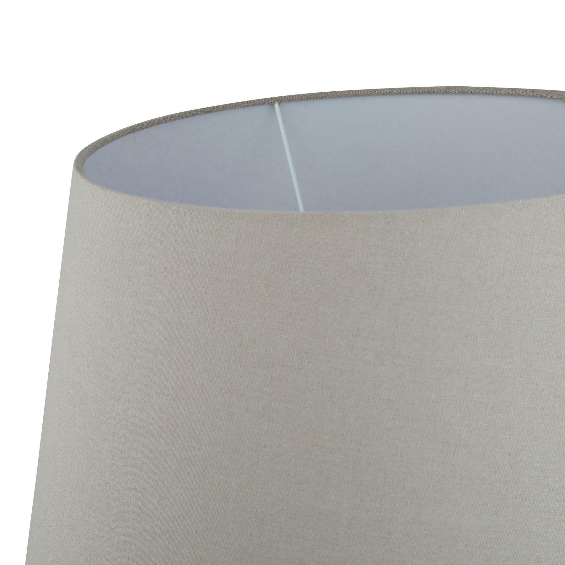 Siena Brown  Round Table Lamp With Linen Shade - Image 3