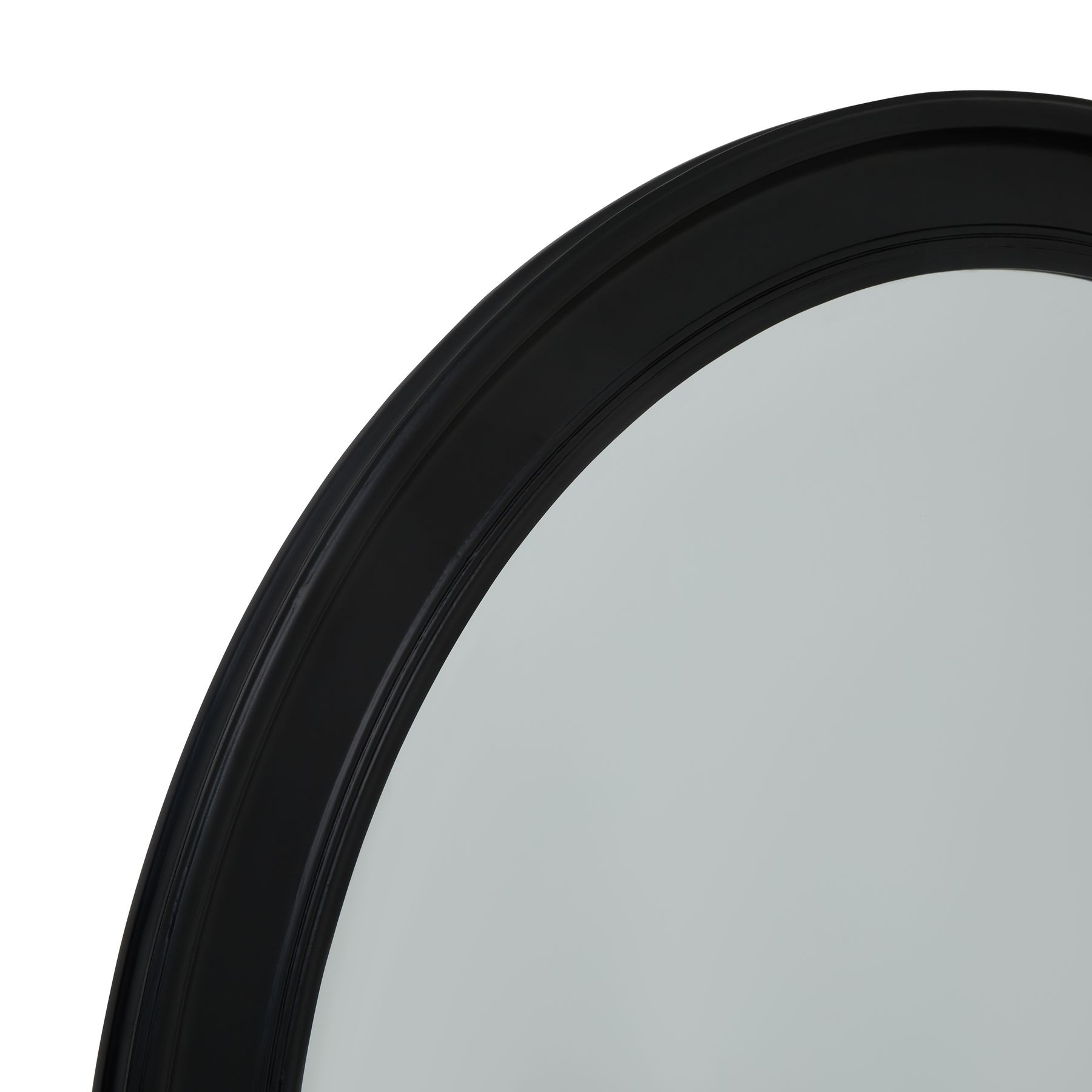Black Wood Round Framed Large Mirror - Image 2