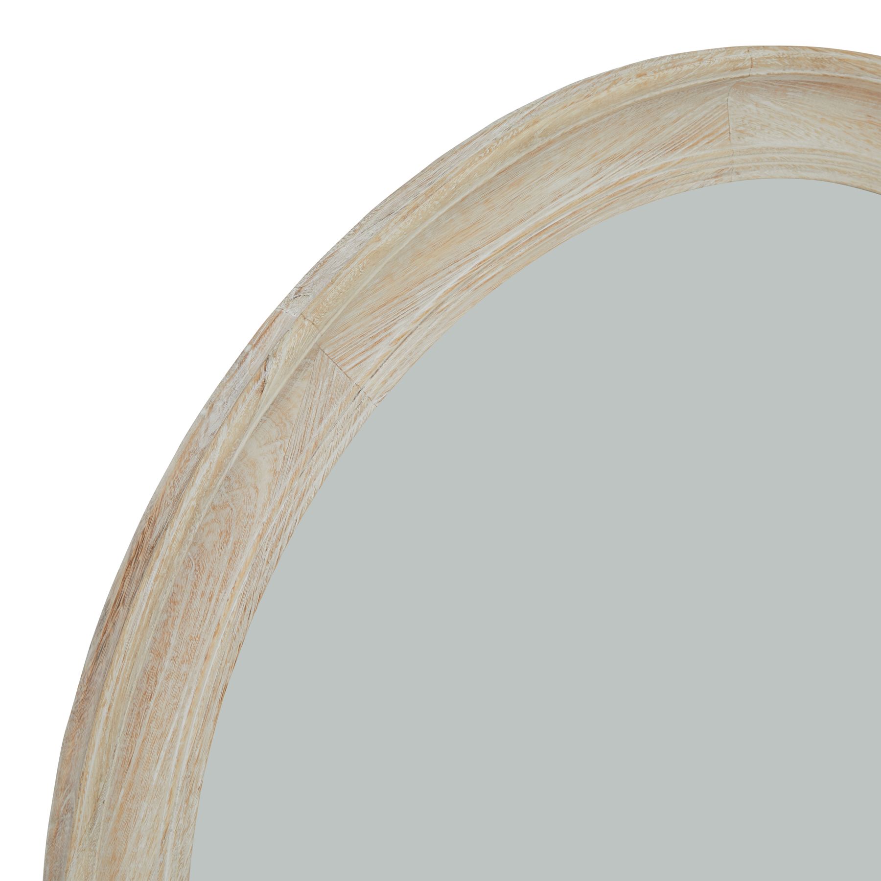 Washed Wood Round Framed Large Mirror - Image 2