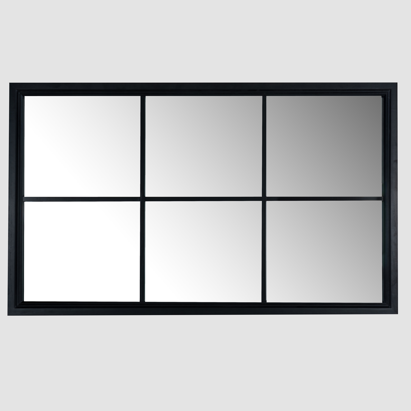 Black Wood Large Window Mirror - Image 2
