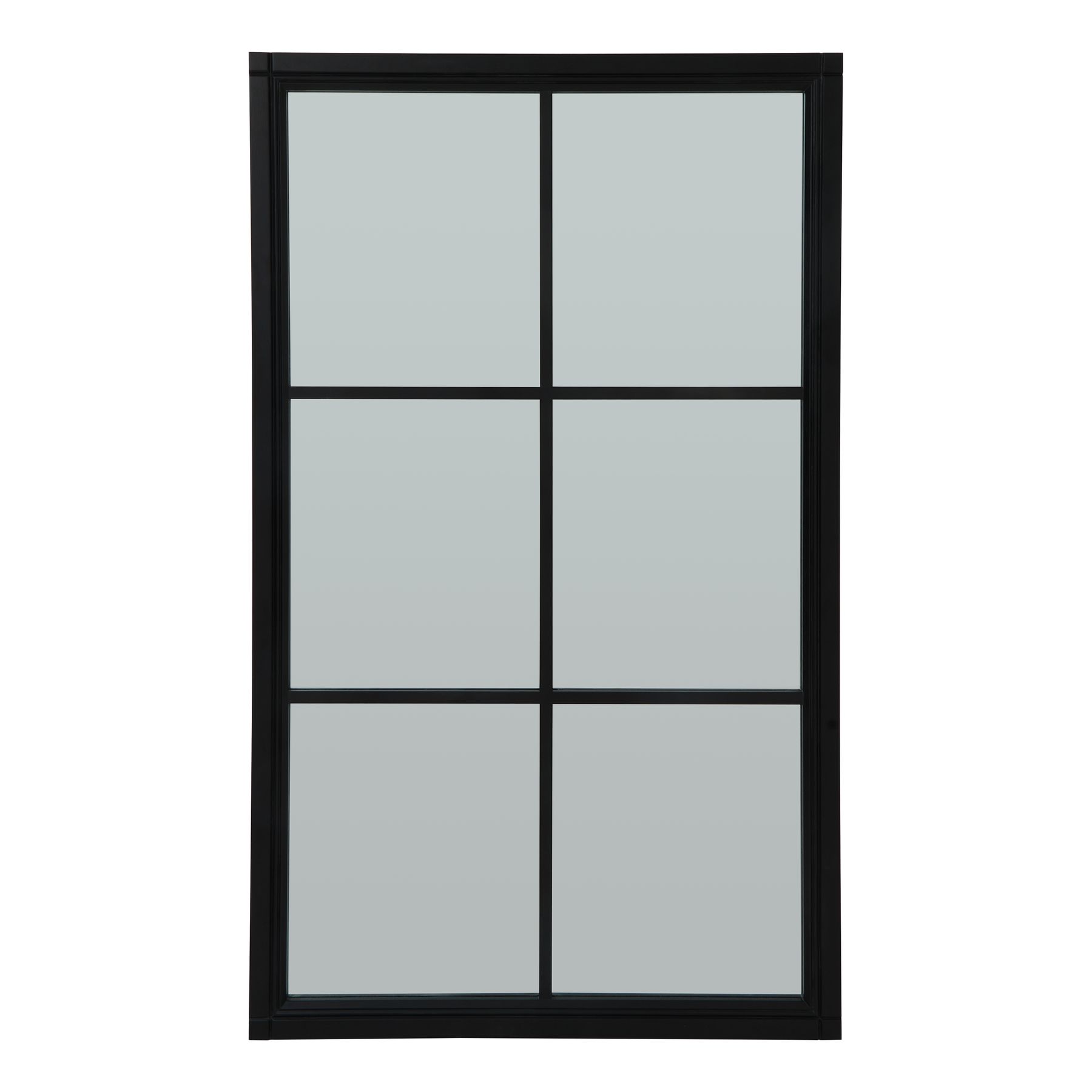 Black Wood Large Window Mirror - Image 1