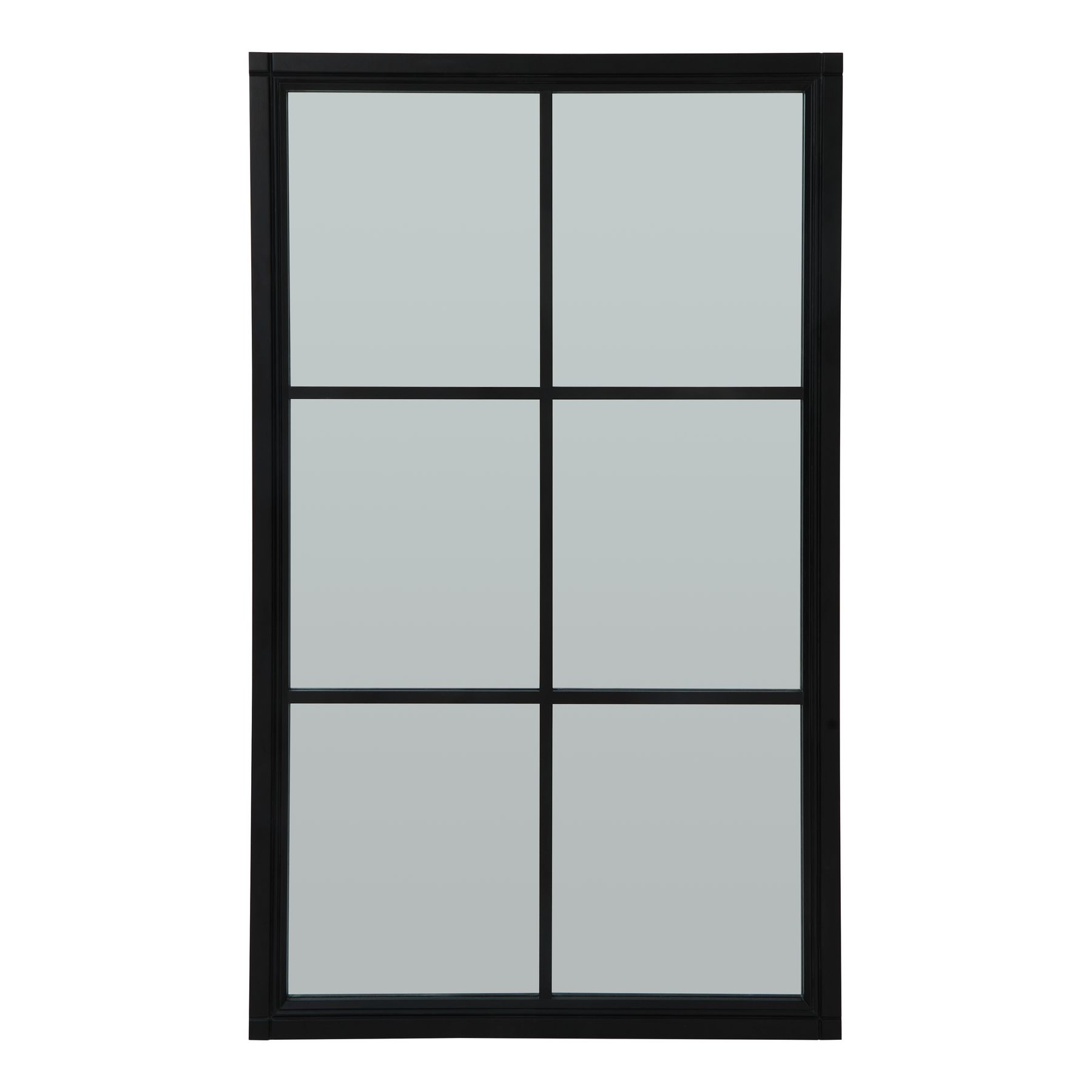 Black Wood Large Window Mirror - Image 1