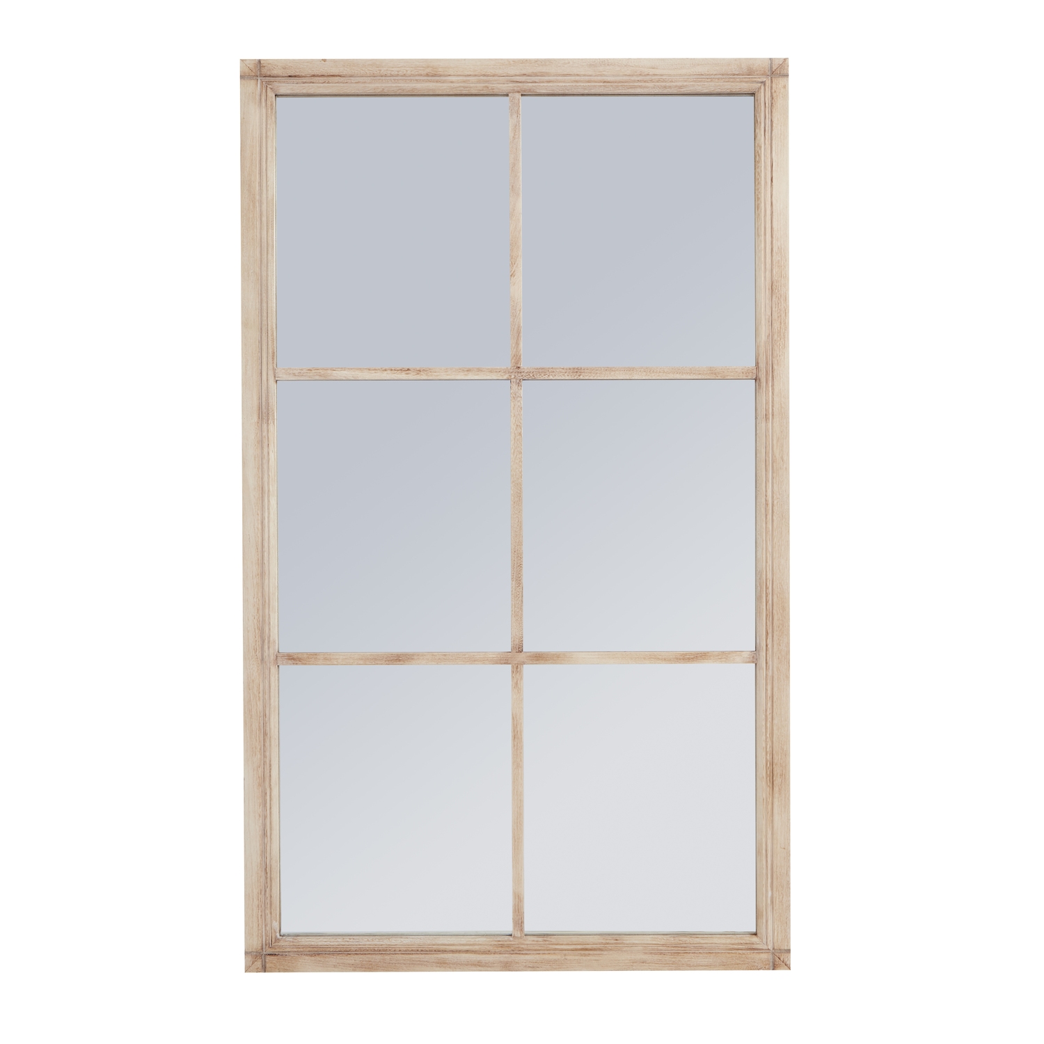 Washed Wood Large Window Mirror - Image 1