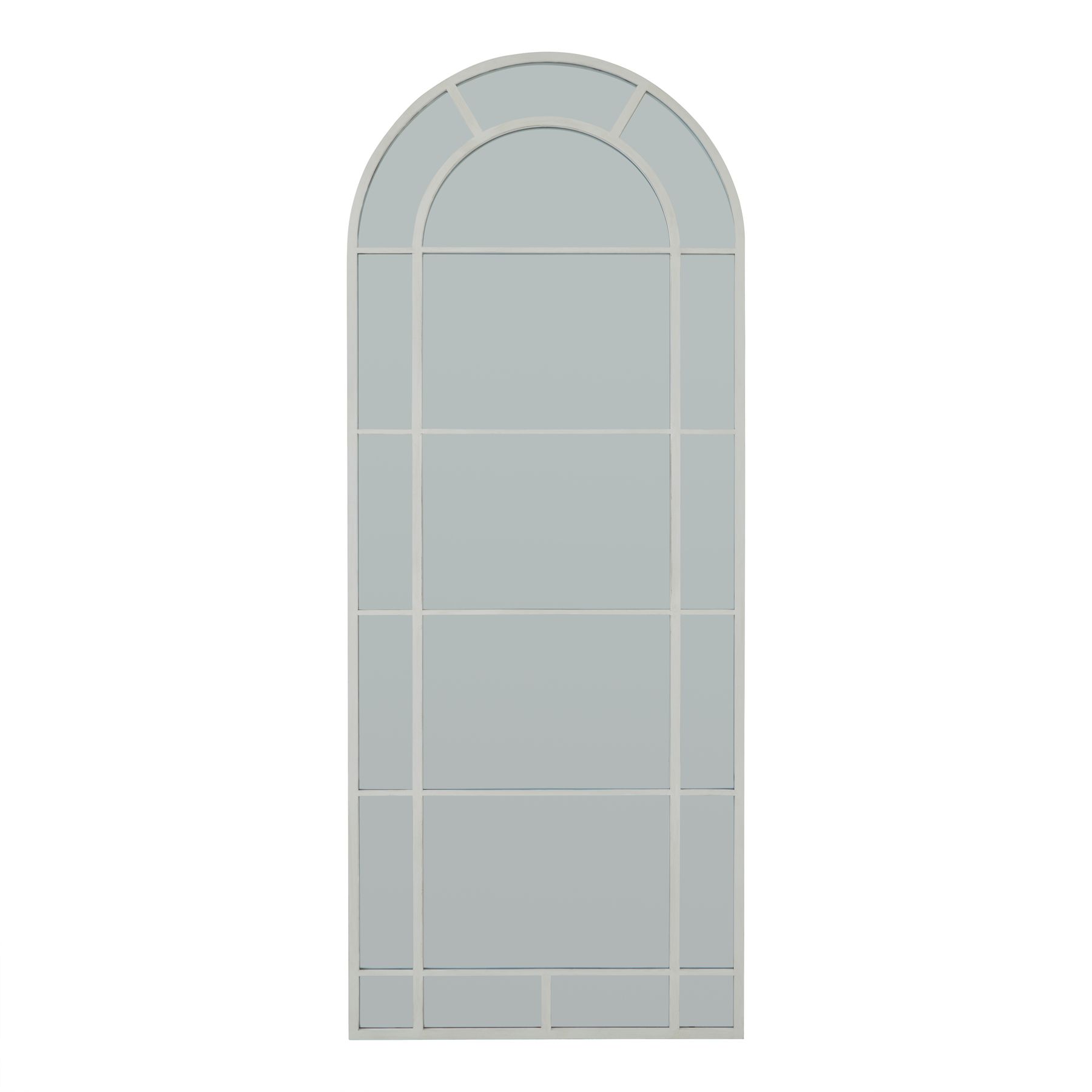 White Large Arched Window Mirror - Image 1