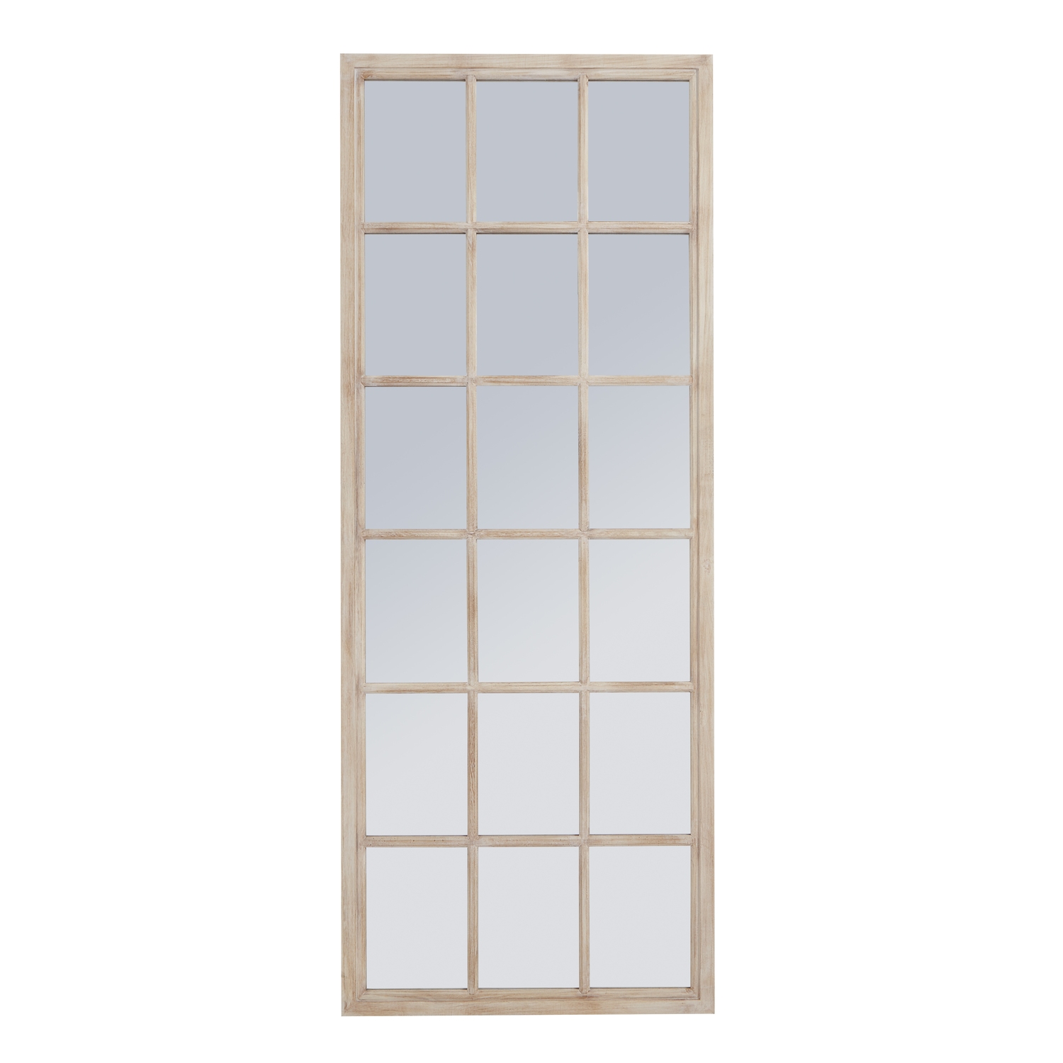 Tall Washed Wood Window Mirror - Image 1