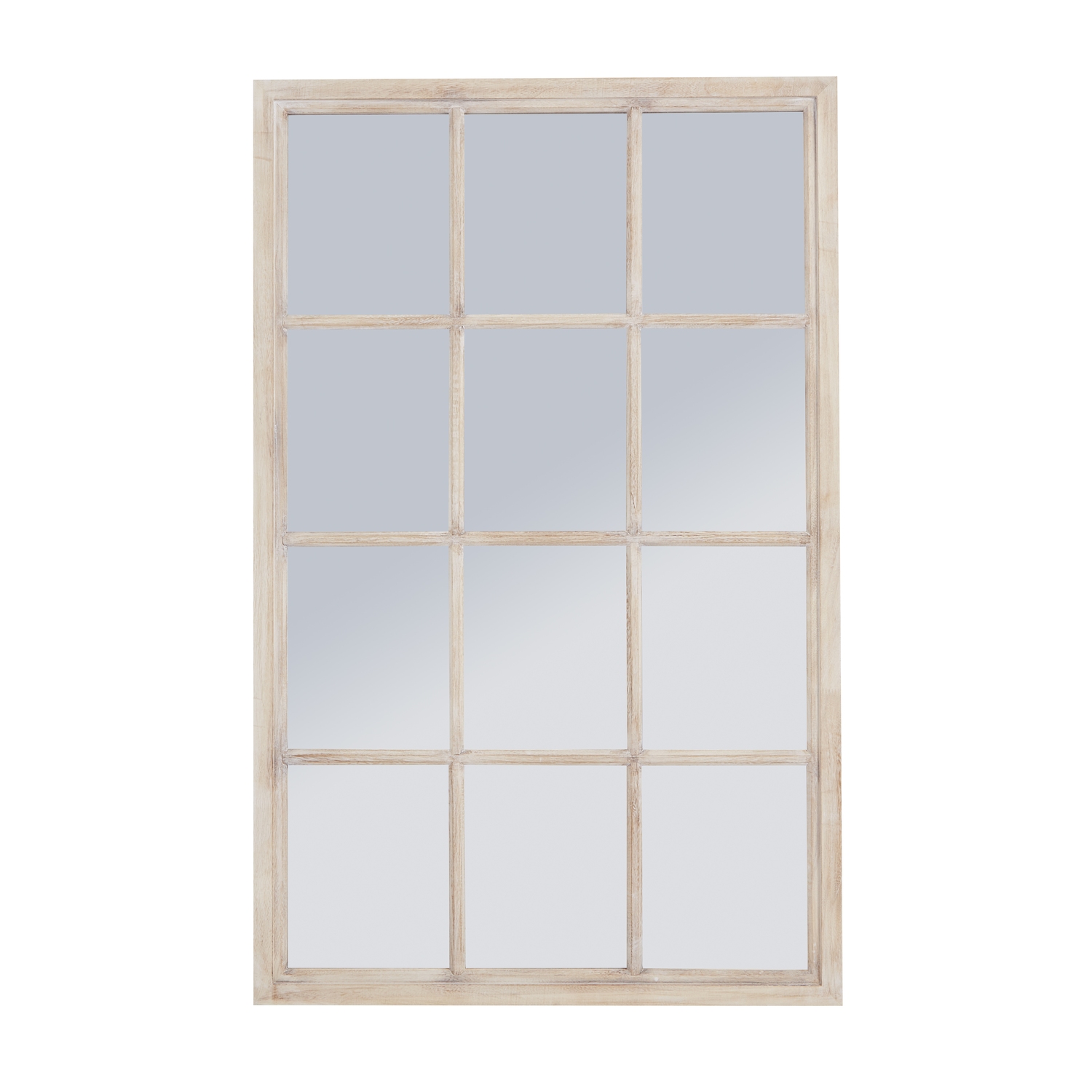Washed Wood Window Mirror - Image 1