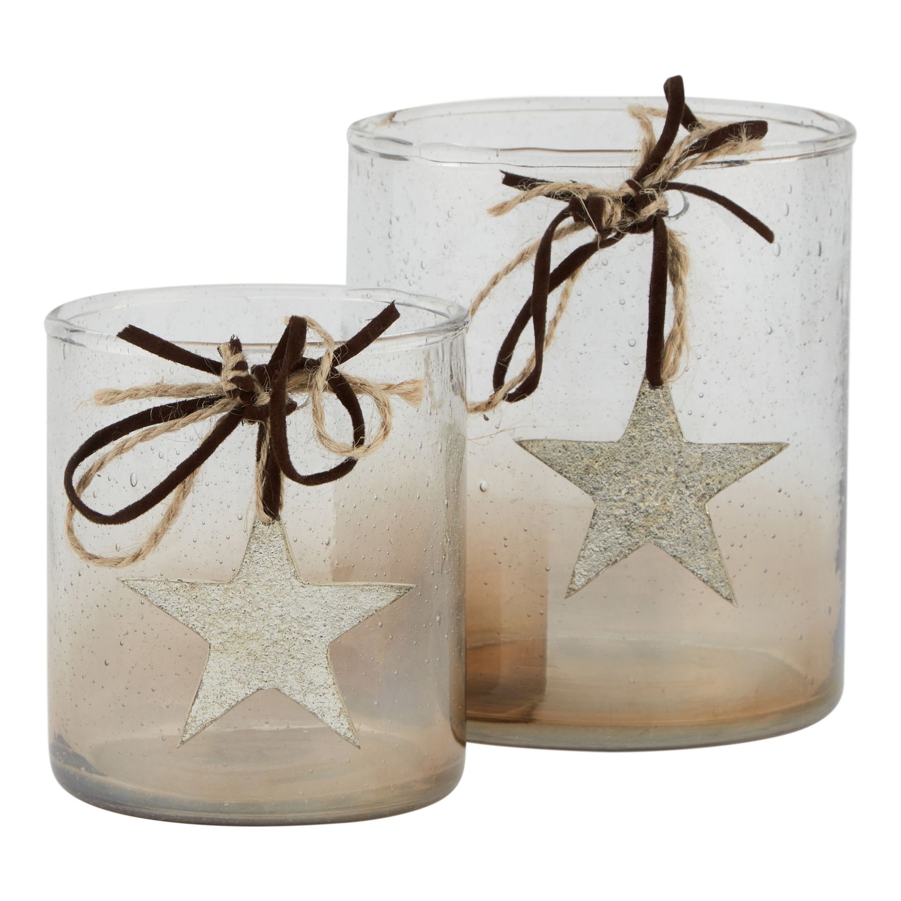 Coffee Ombre Collection Large Candle Holder Votive With Star - Image 4
