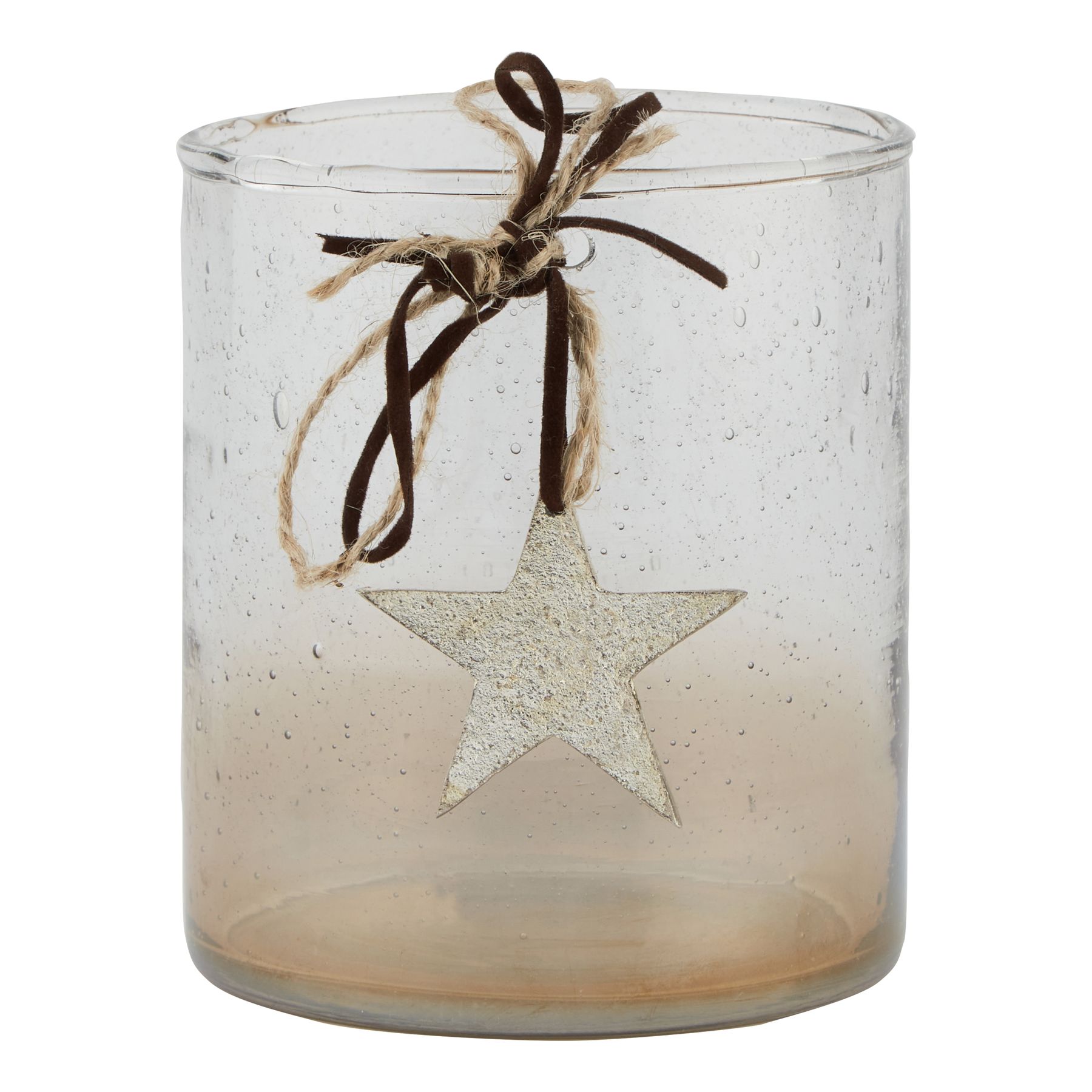 Coffee Ombre Collection Large Candle Holder Votive With Star - Image 1