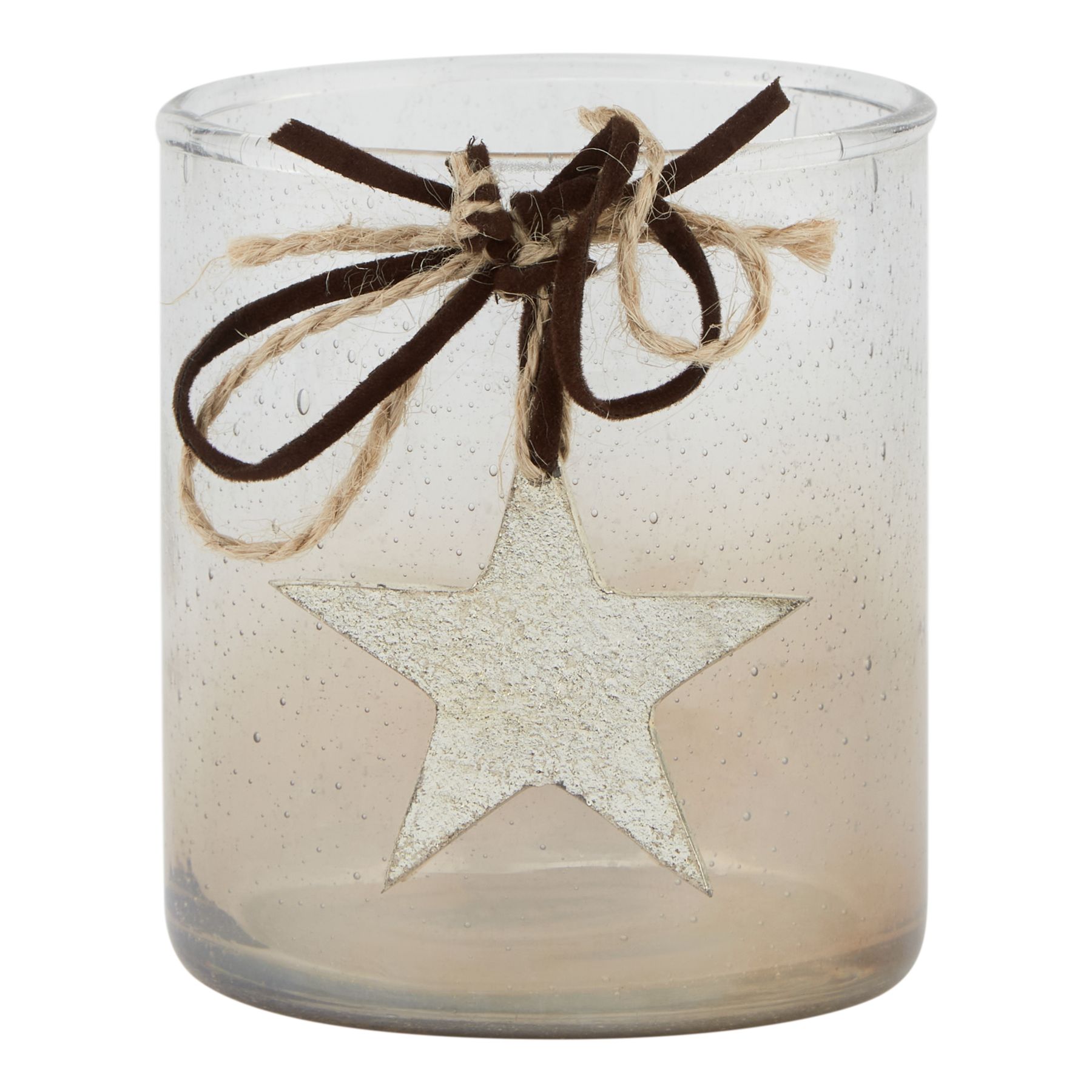 Coffee Ombre Collection Candle Holder Votive With Star - Image 1