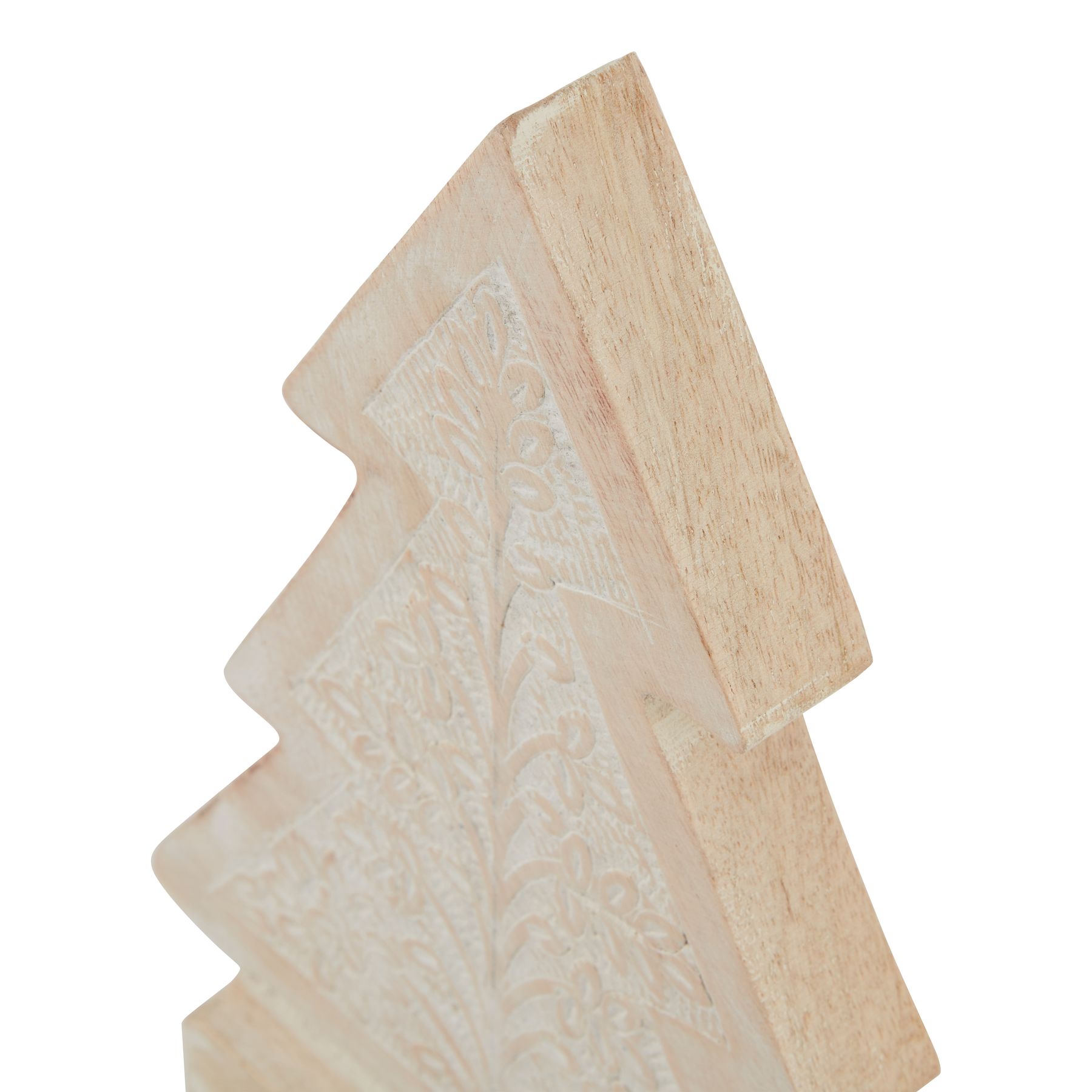 White Wash Collection Wooden Patterned Decorative Tree - Image 3