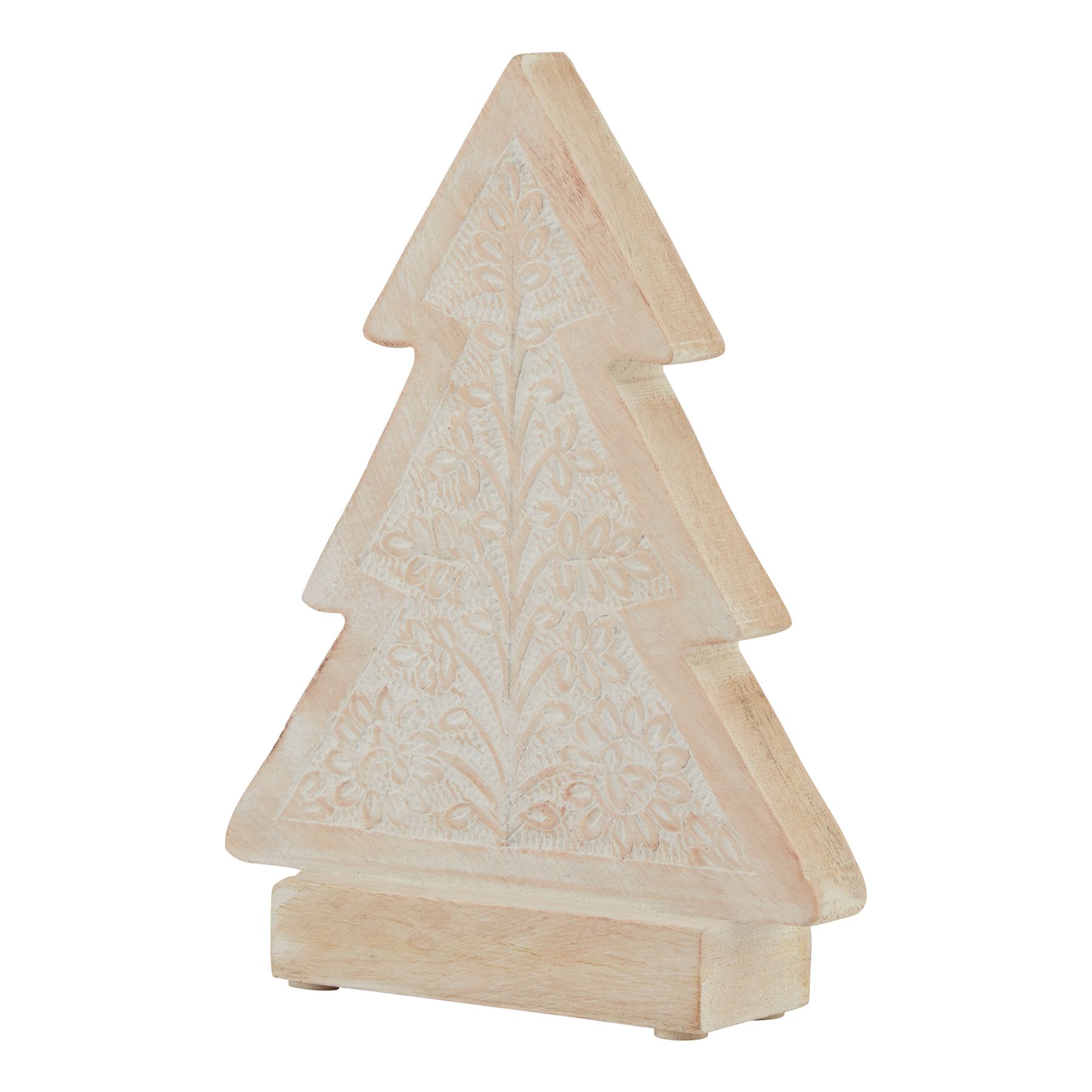 White Wash Collection Wooden Patterned Decorative Tree - Image 1