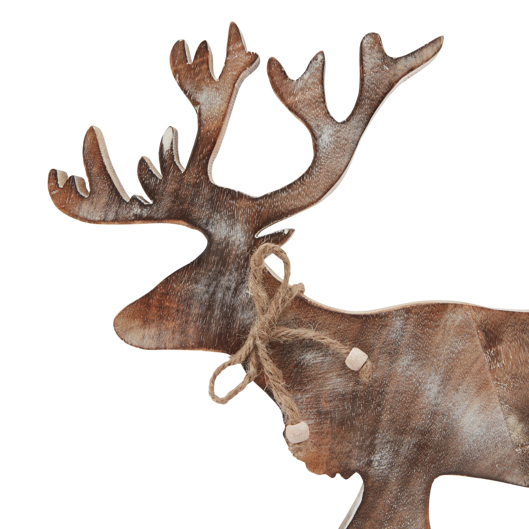 White Wash Collection Wooden Stag Decoration - Image 3