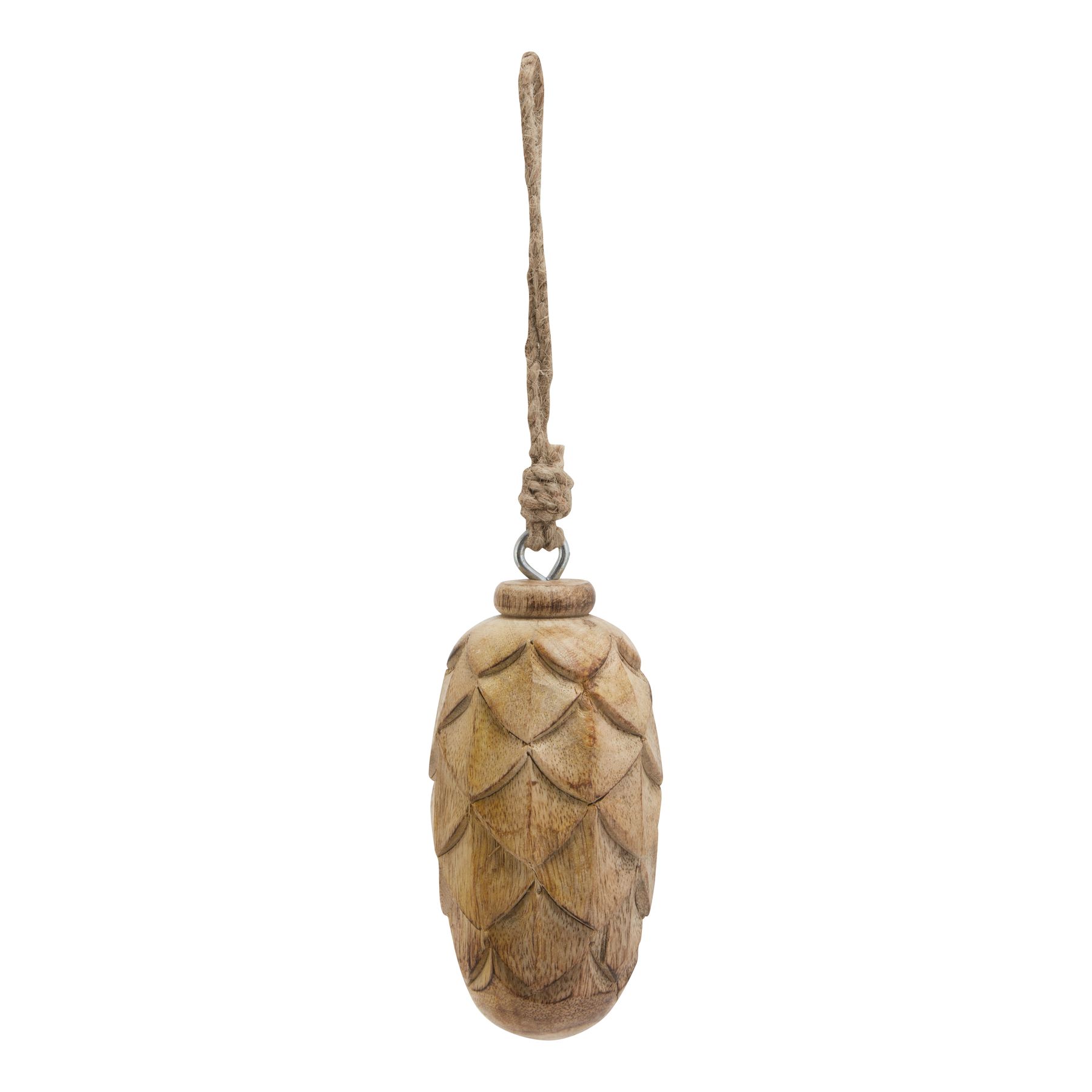 Natural Wooden Pine Cone Bauble - Image 1