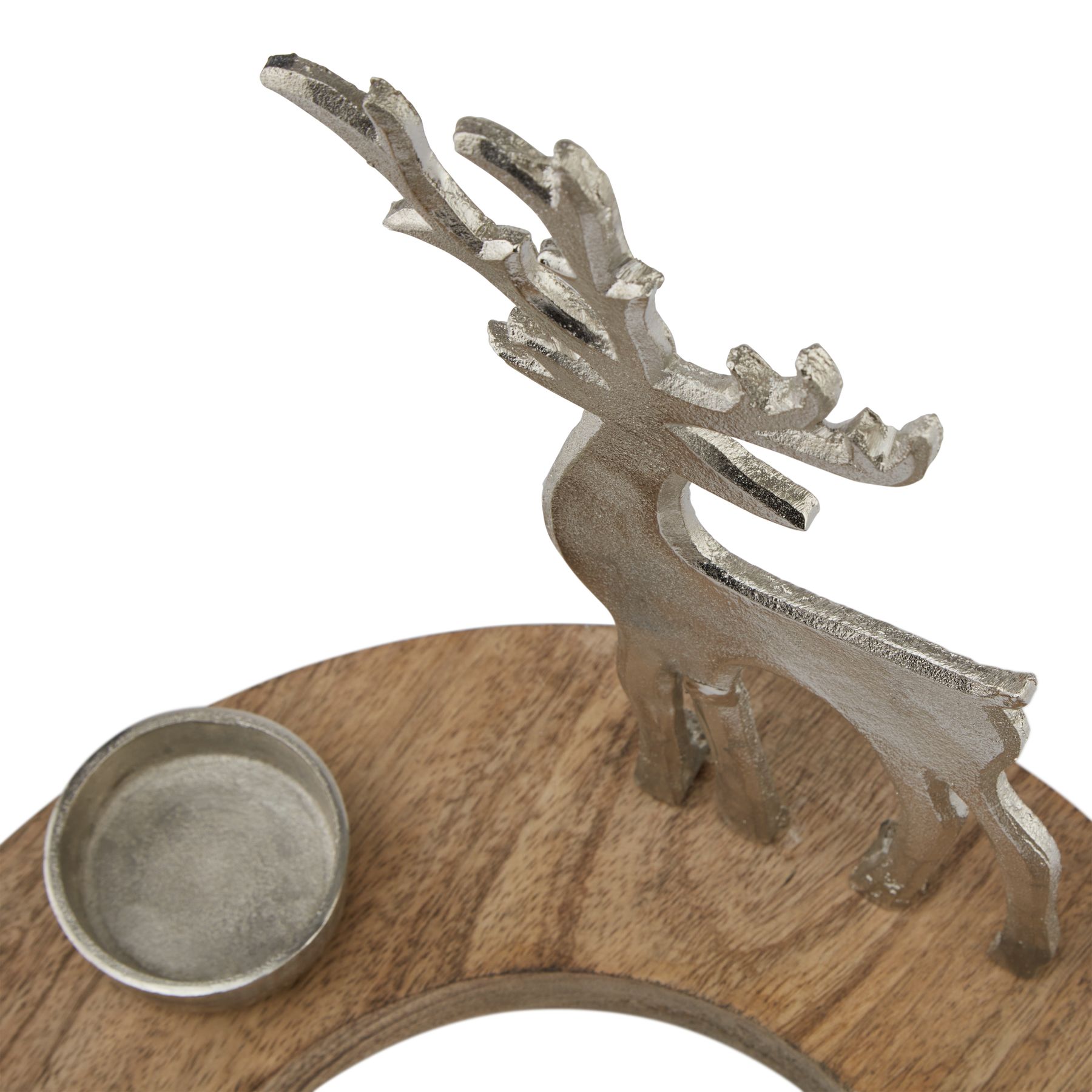 Wood And Metal Reindeer Tealight Candle Wreath Wholesale by Hill