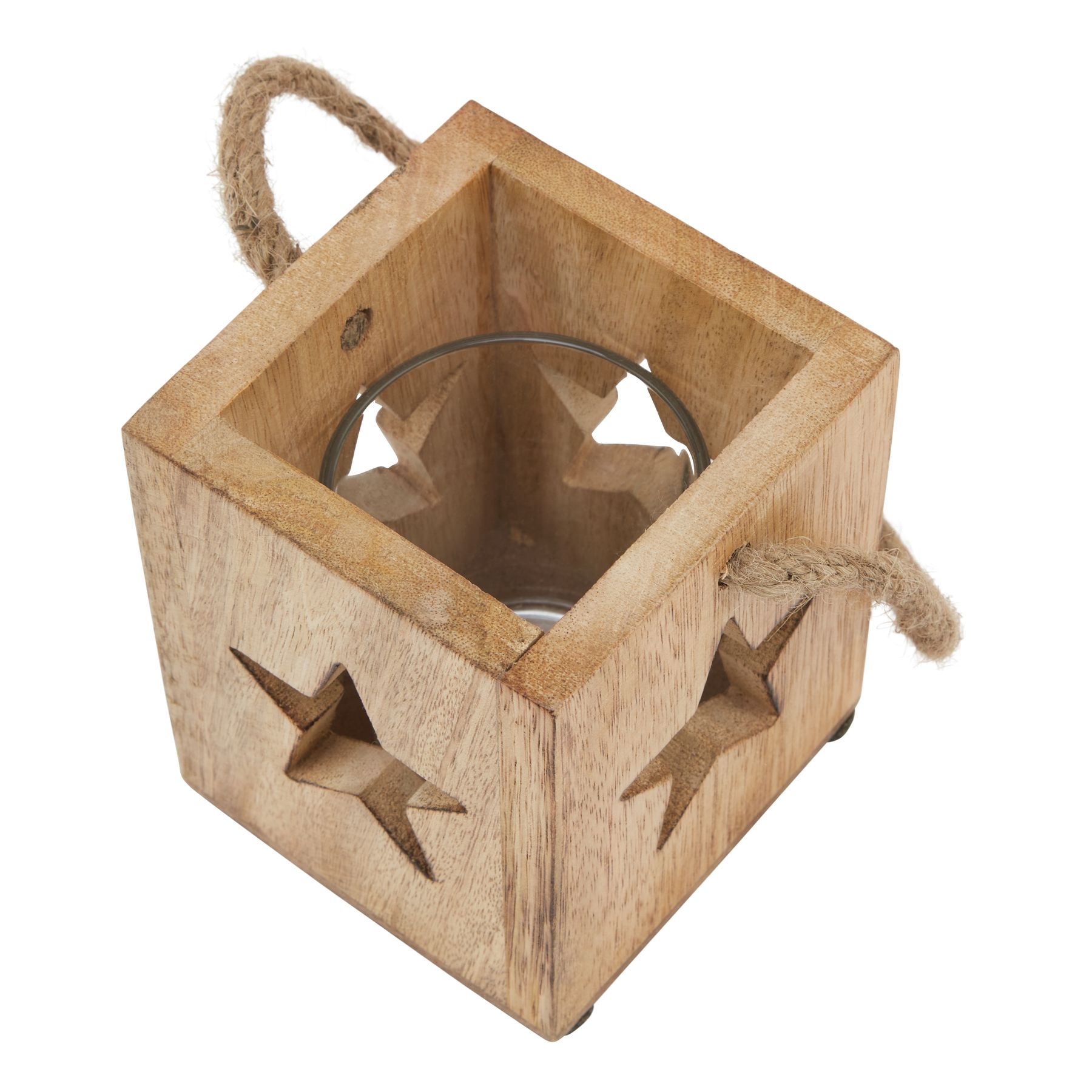 Natural Wooden Small Star Tealight Candle Holder - Image 2