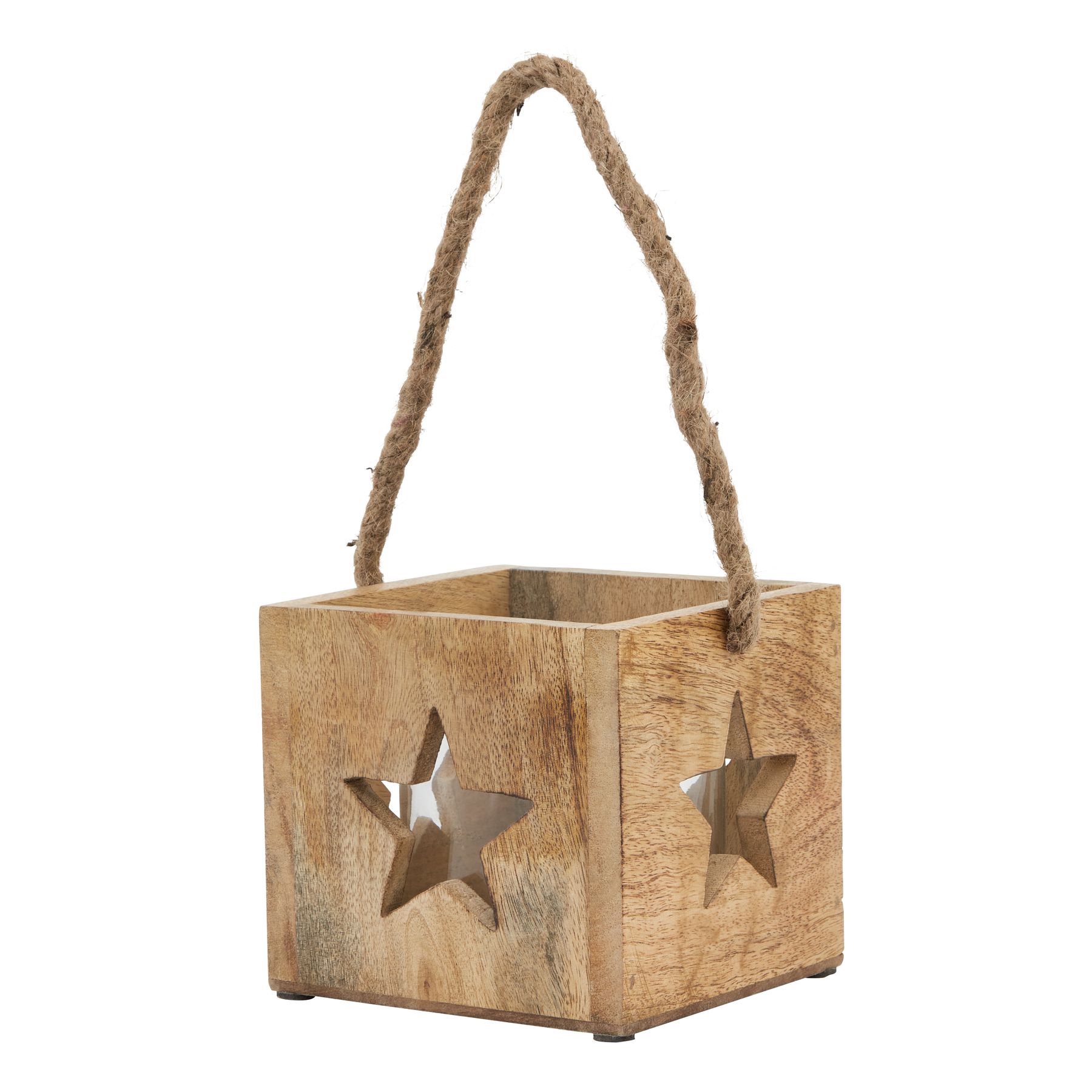 Natural Wooden Star Tealight Candle Holder - Image 1